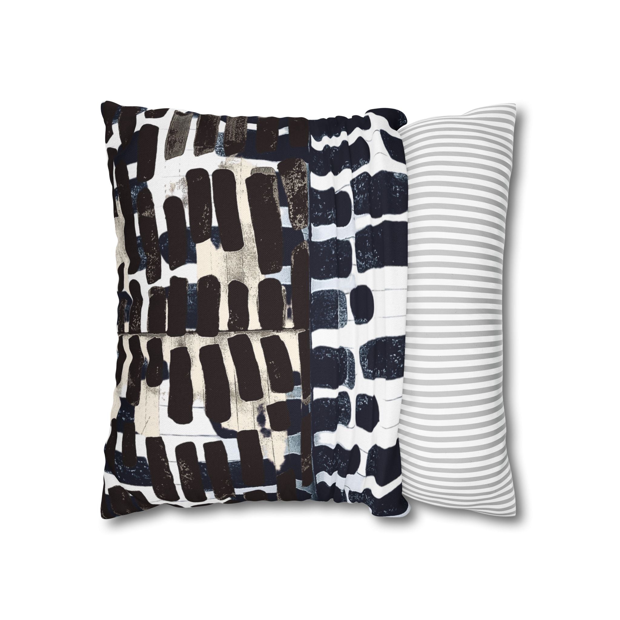 "Only My Notebook Knows How I Feel, My Heart Is On Every Page" Abstract Ink on Notebook Paper Brushstroke Pillowcase — Modern Black & White Decorative Throw Pillow Cover