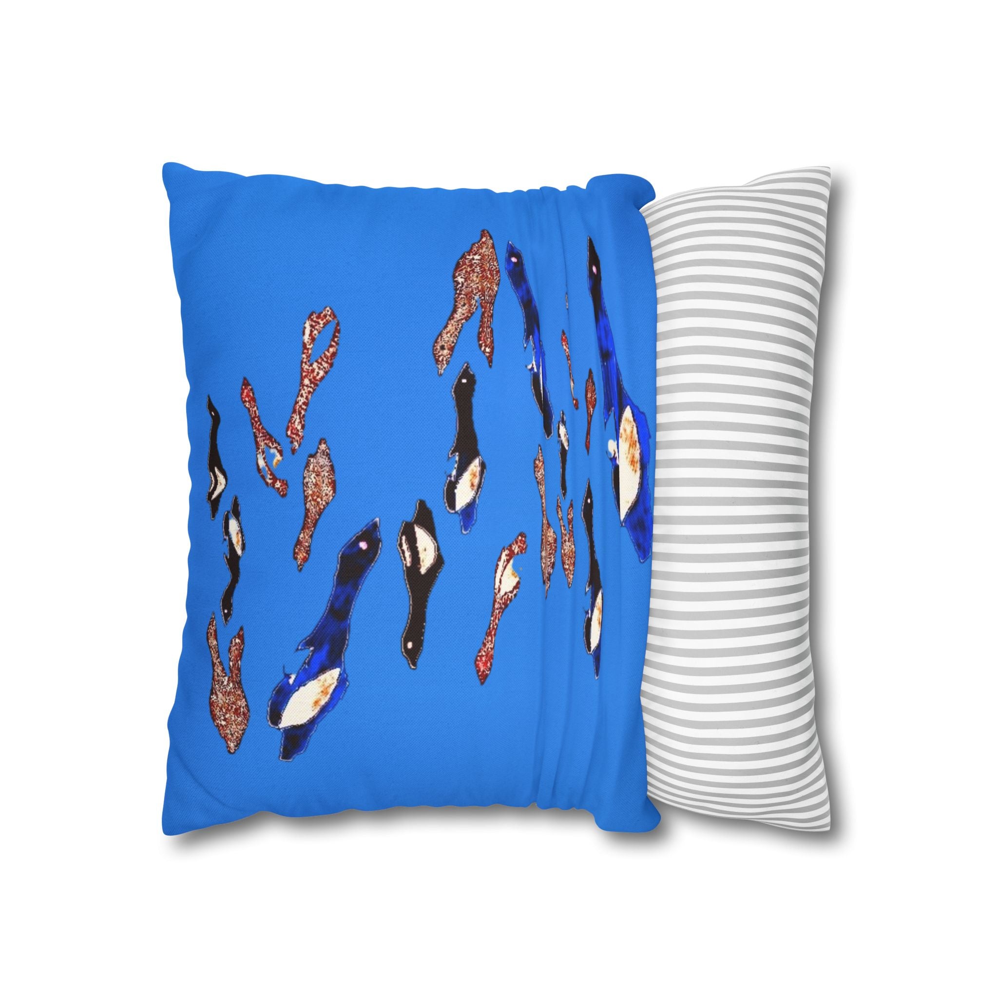 "Fly Me to the Moon" Blue Birds Decorative Pillowcase — Marine Life Throw Pillow Cover
