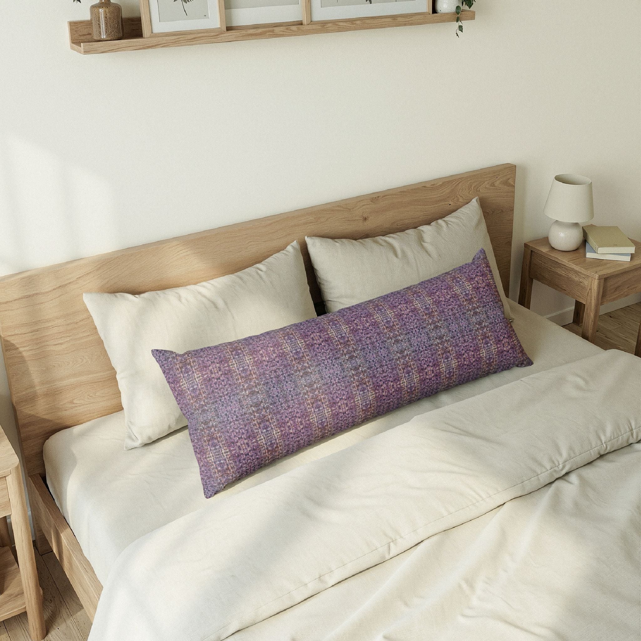"Pauline, My Love" Purple Mosaic Body Pillow — Cozy Decorative Lumbar Cushion