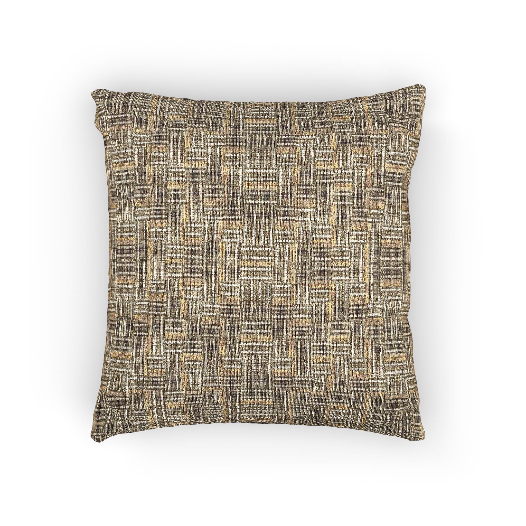 "All Things Fall Apart" Woven Texture Throw Pillow — Neutral Basketweave Decorative Pillow