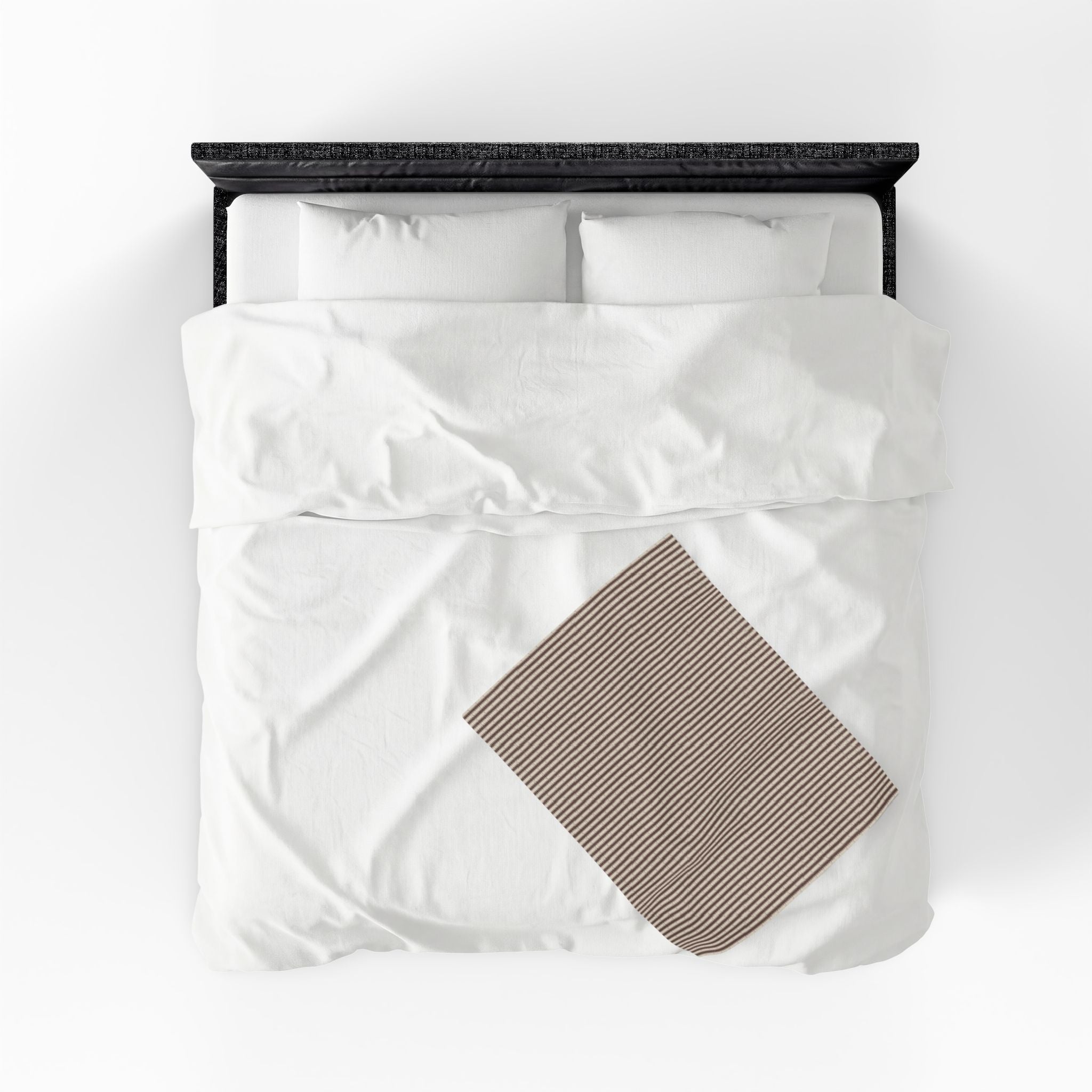 "Mississippi Morning" Brown and Beige Plush Velveteen Throw Blanket — Cozy Striped Neutral Home Blanket