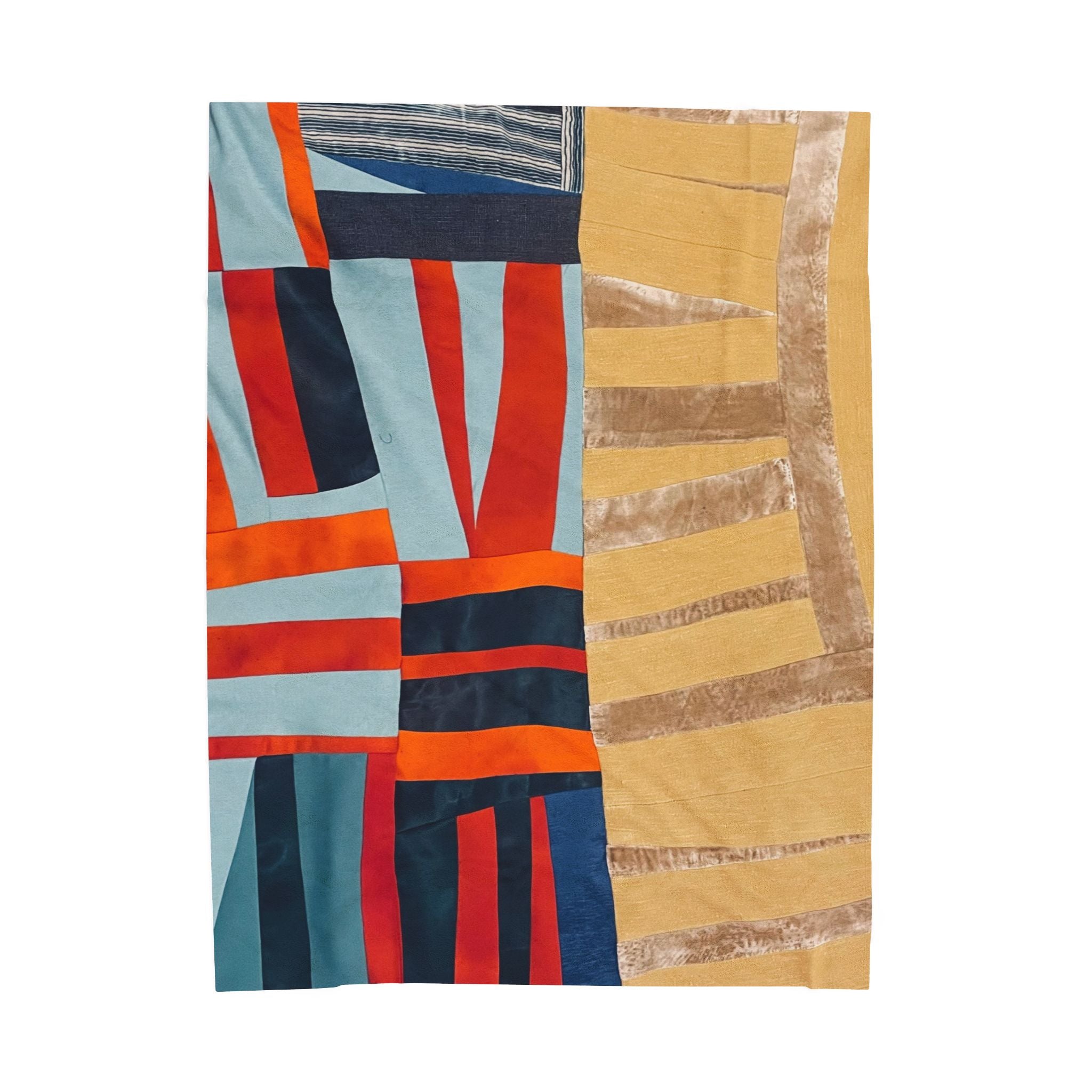 "Hannah and Samuel" Abstract Velvet Plush Blanket — Modern Geometric Throw for Living Room & Gift