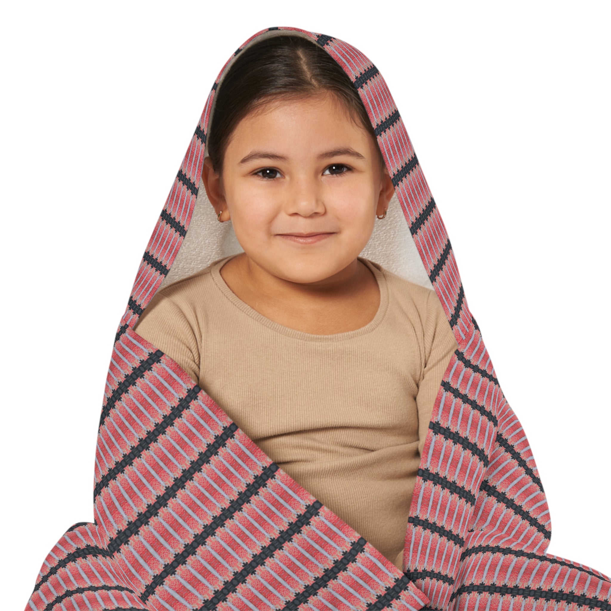 "The Nike of Samothrace" Striped Hooded Towel — Kids' Beach & Bath Wrap with Cozy Hood