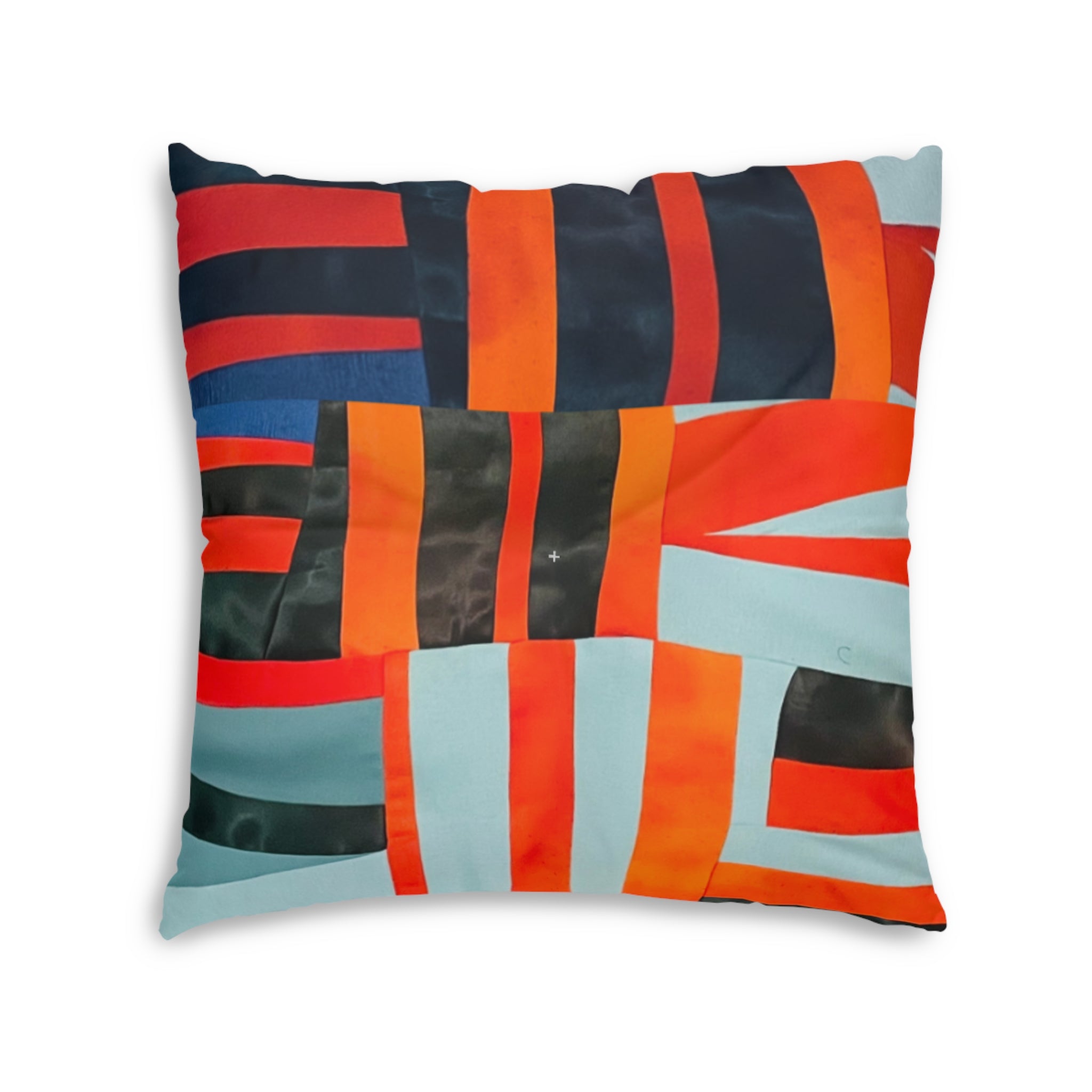 "Samuel" Modern Geometric Tufted Floor Pillow — Bright Abstract Patchwork