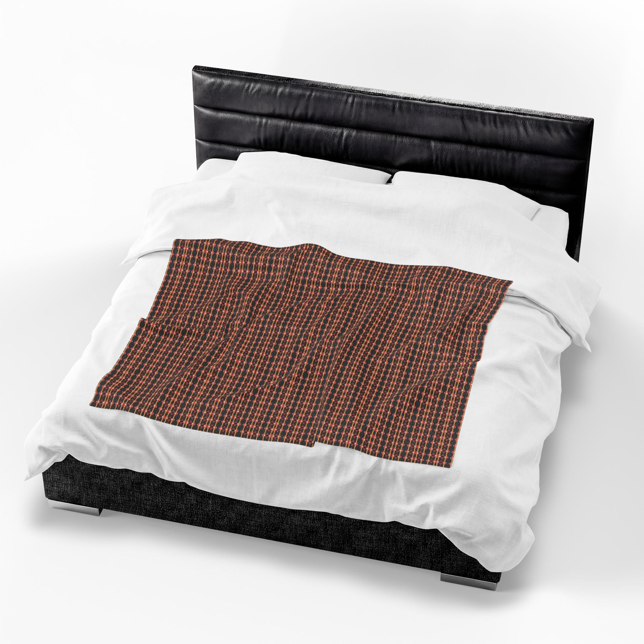 "Native America Now" Plaid Cozy Throw Blanket — Rustic Red & Brown Velveteen Plush