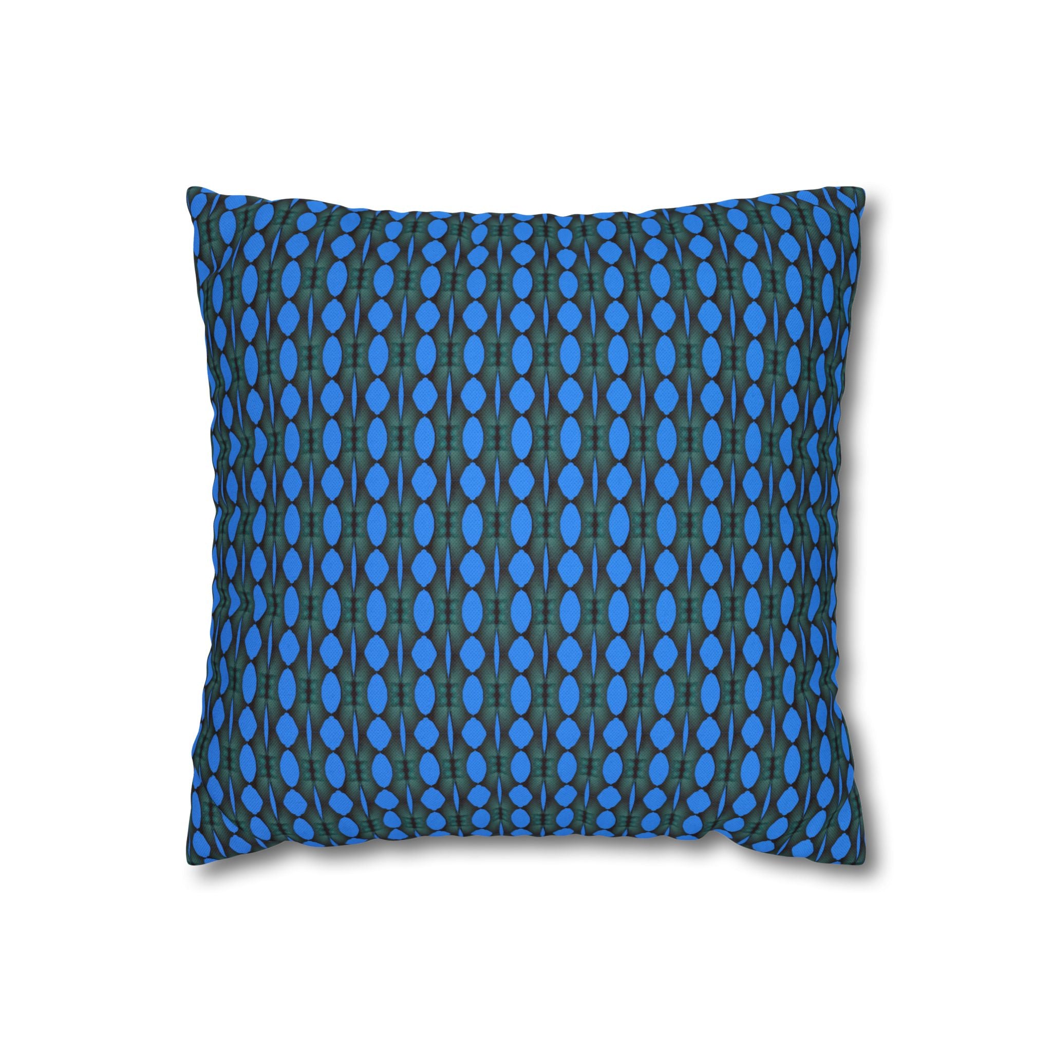 "Where Are We Going?" Green and Energy Blue Spun Polyester Square Pillowcase