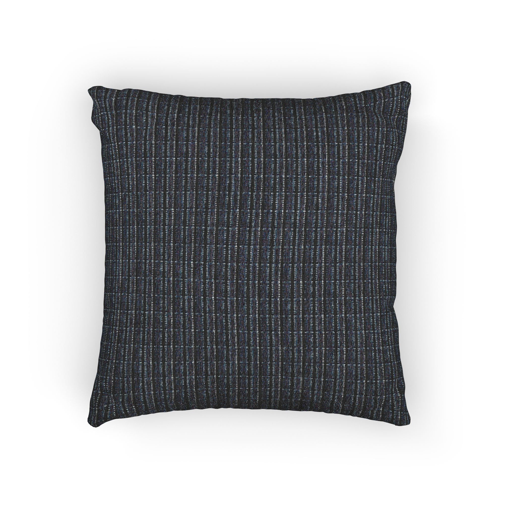 "Mississippi Midnight: Lovely Banjo Blues" Woven Texture Throw Pillow — Navy Tweed Accent Cushion