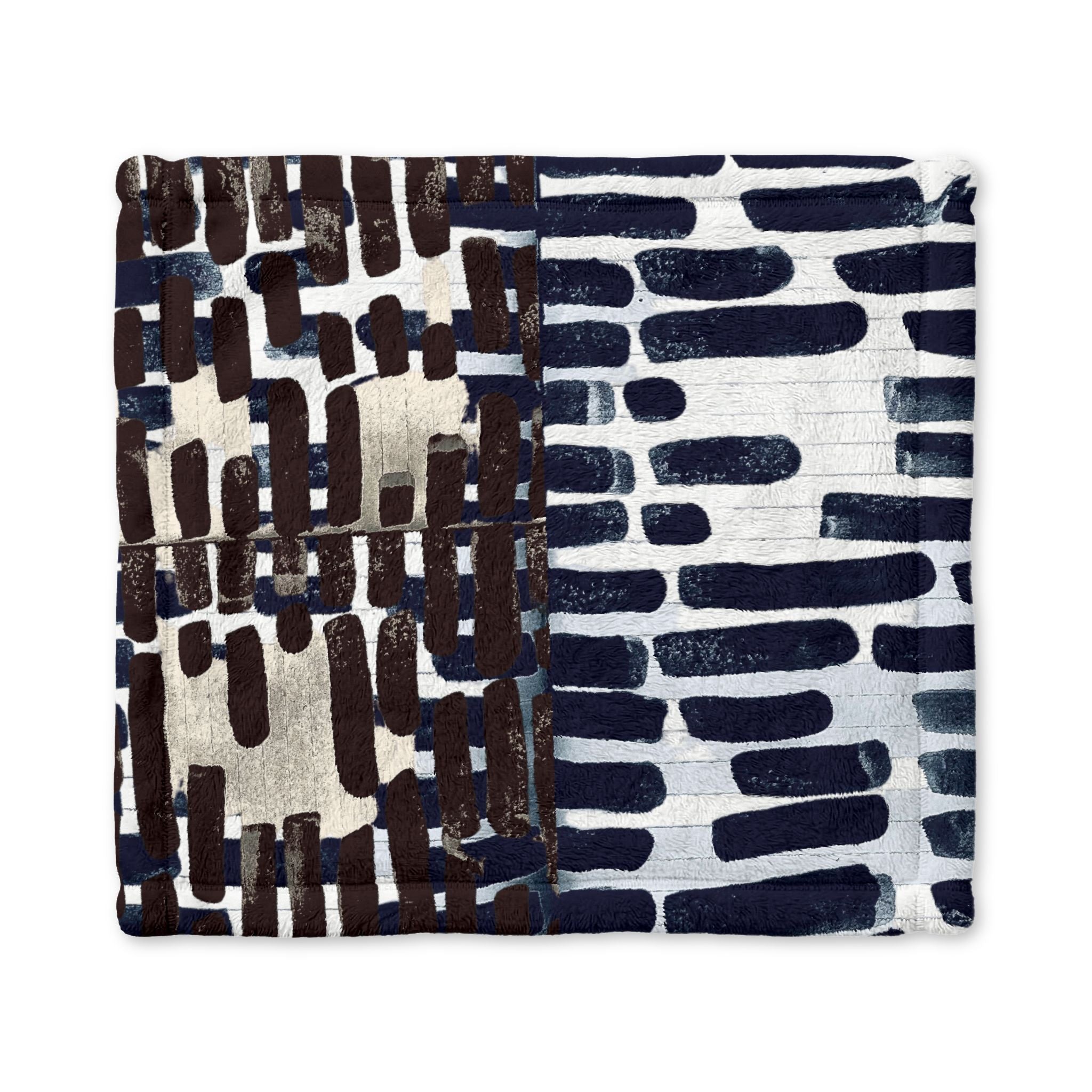 "Only My Notebook Knows How I Feel, My Heart Is On Every Page" Minky Baby Lovey Blanket — Plush Navy & Chocolate Brushstroke Security Blanket for Newborns