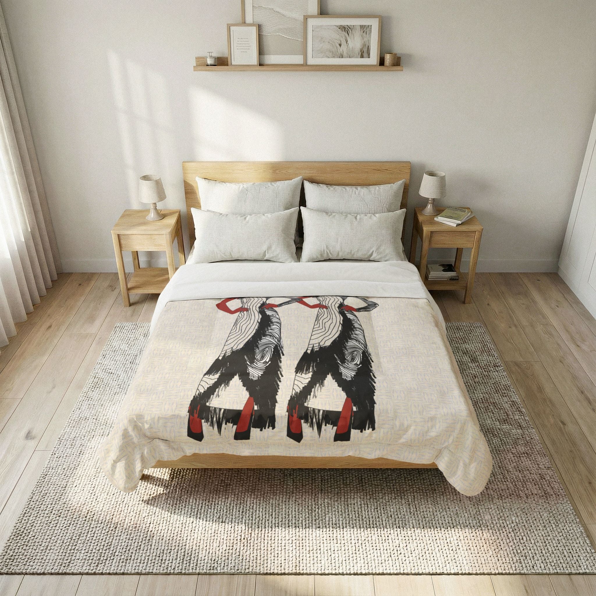 "Fierce Honey" Art Deco Fashion Cotton Comforter – Vintage - Model Design