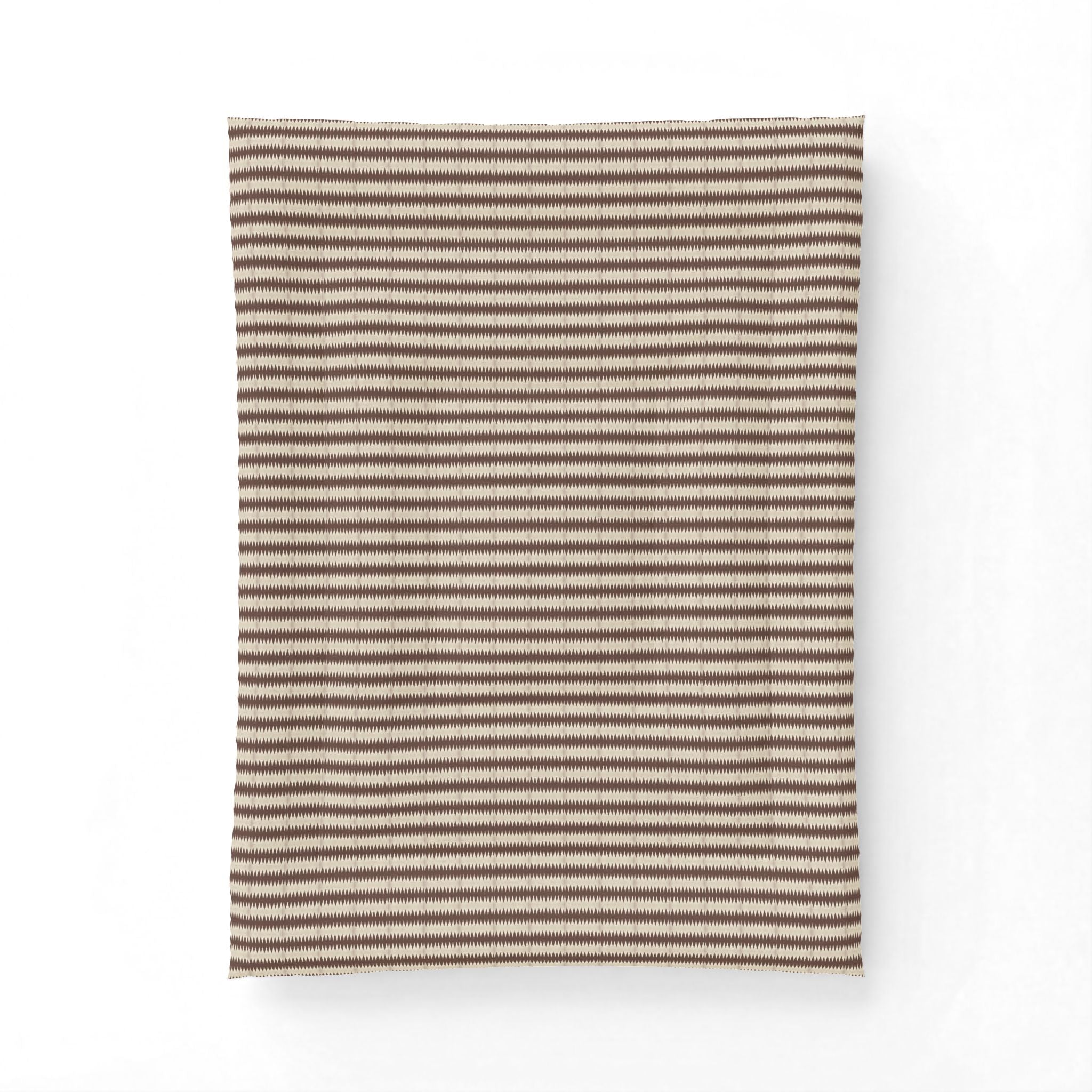 "Mississippi Morning" Striped Cotton Comforter — Neutral Brown Ribbed Bedding