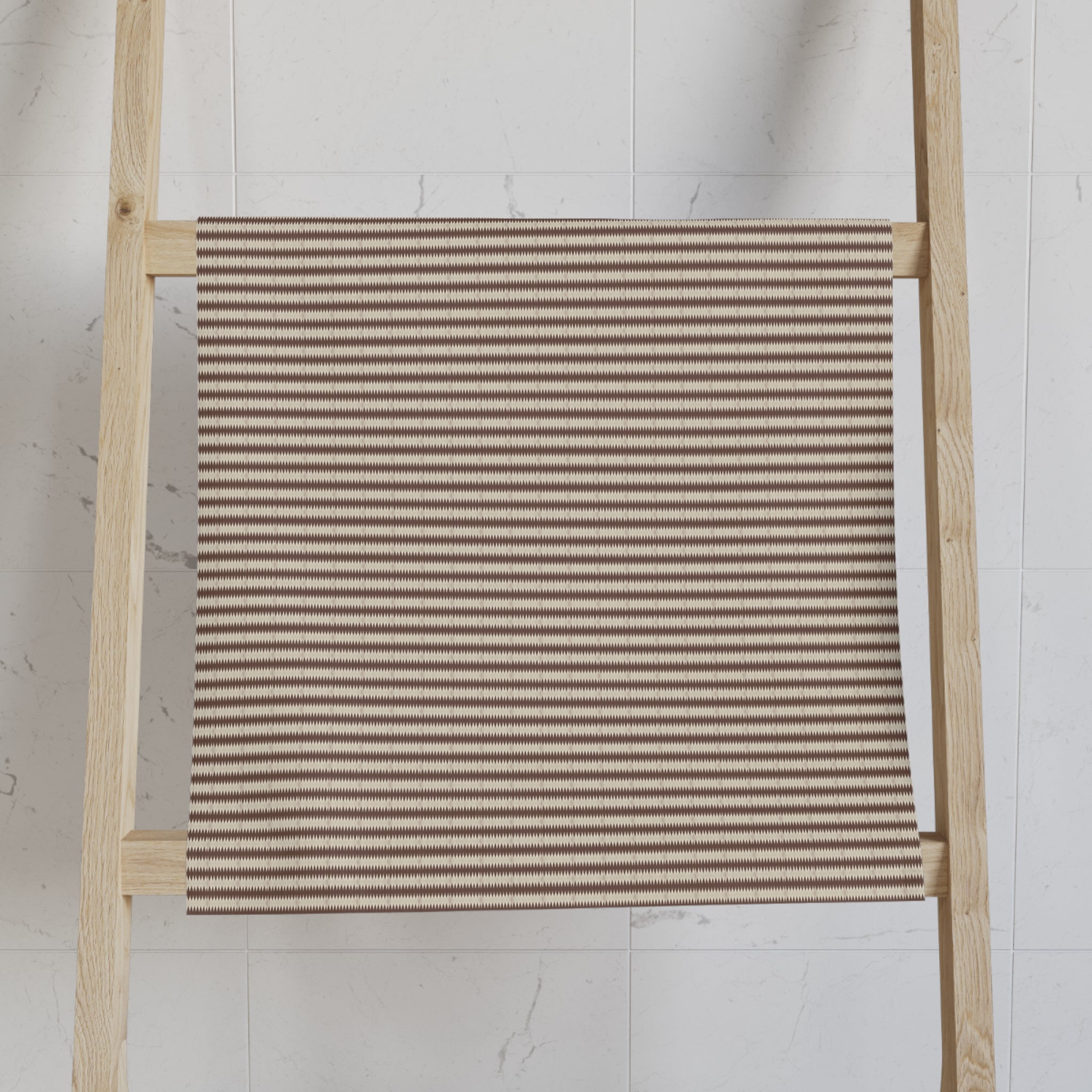"Mississippi Morning" Striped Farmhouse Hand Towel — Neutral Brown Kitchen Towel