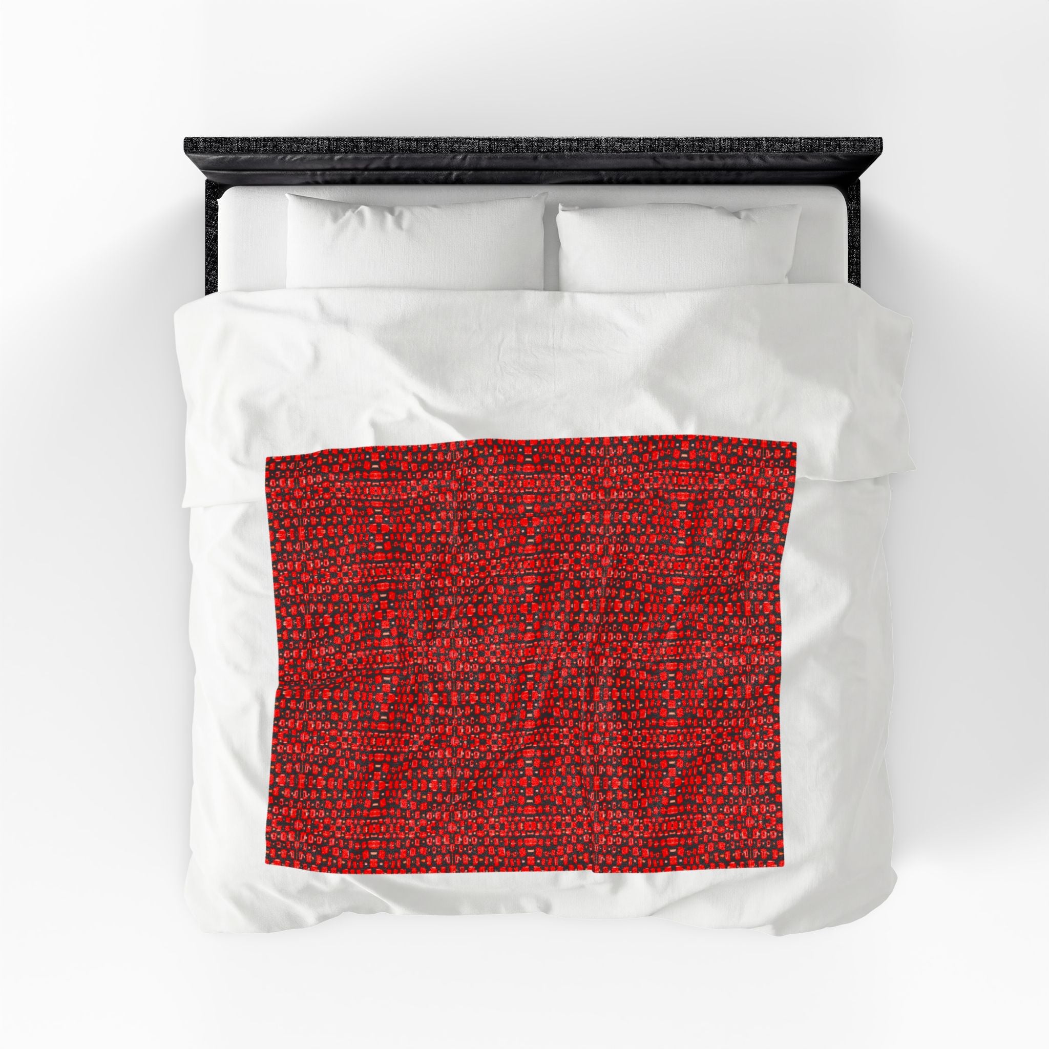 "Japanese Cherry Blossom" Red Berry Velvet Plush Blanket — Cozy Holiday Throw