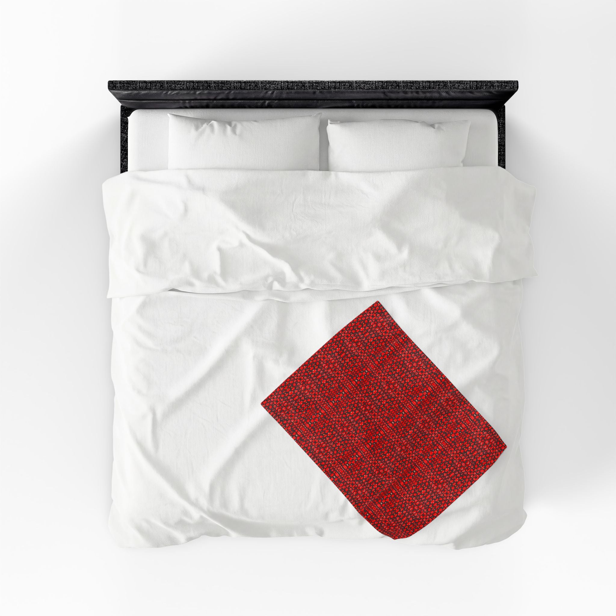 "Japanese Cherry Blossom" Red Berry Velvet Plush Blanket — Cozy Holiday Throw