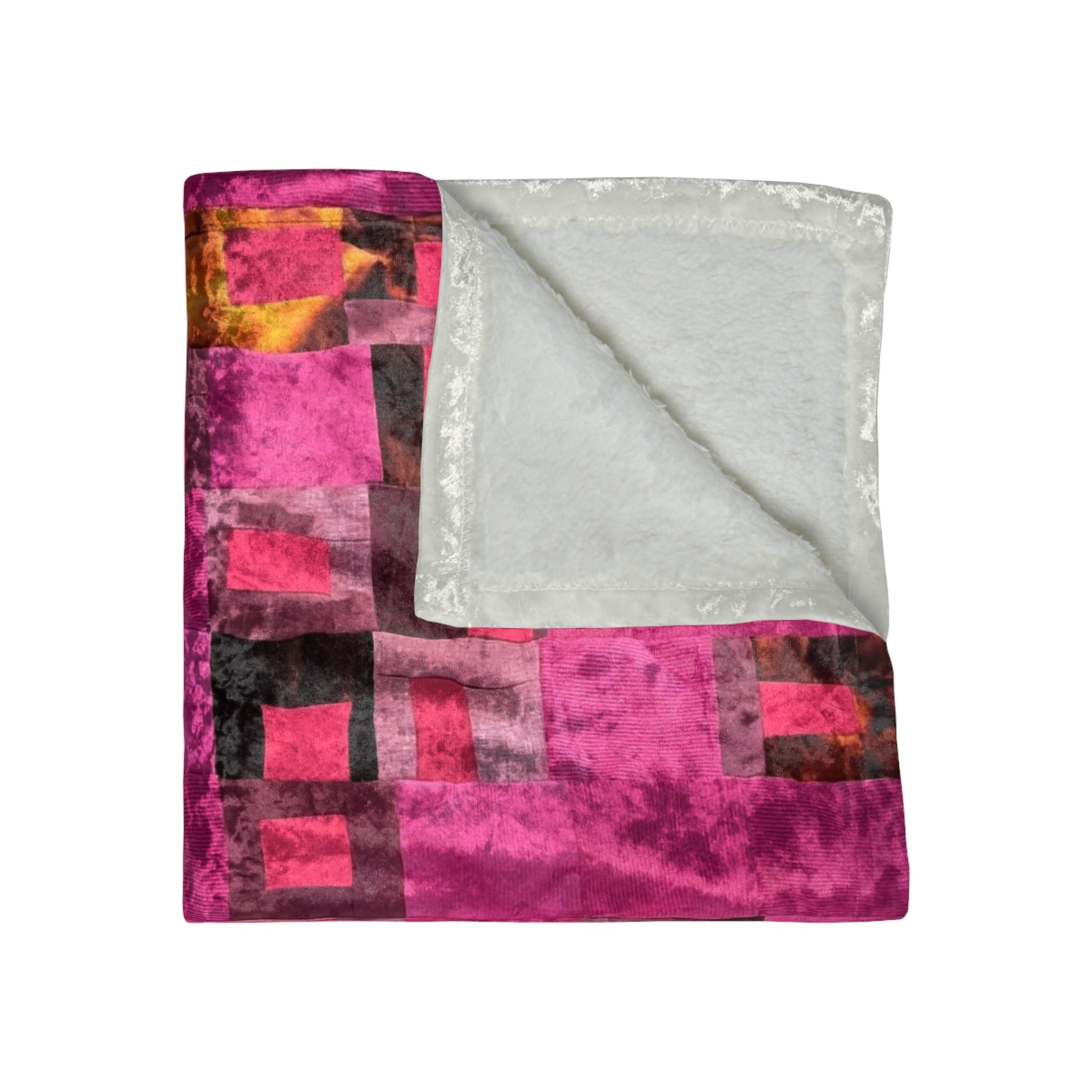 "Lela Lela Lela Love" Vibrant Crushed Velvet Blanket – Cozy Pink Abstract Design