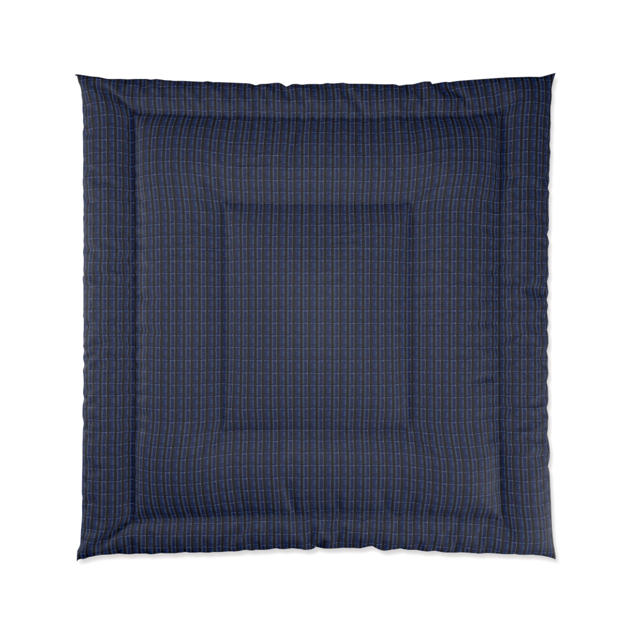 "Mississippi Midnight: Lovely Banjo Blues" Navy Plaid Comforter - Cozy Lightweight Bed Cover for Boys, Teens & Guest Rooms