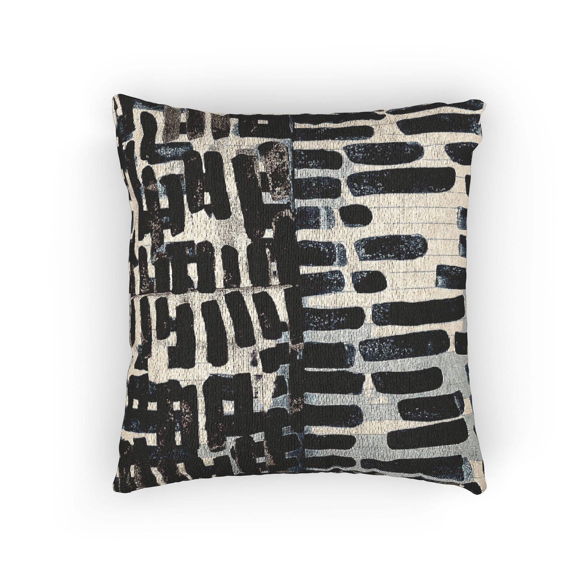 "Only My Notebook Knows How I Feel, My Heart Is On Every Page" Black and White Hand Painted Textile Woven Pillow