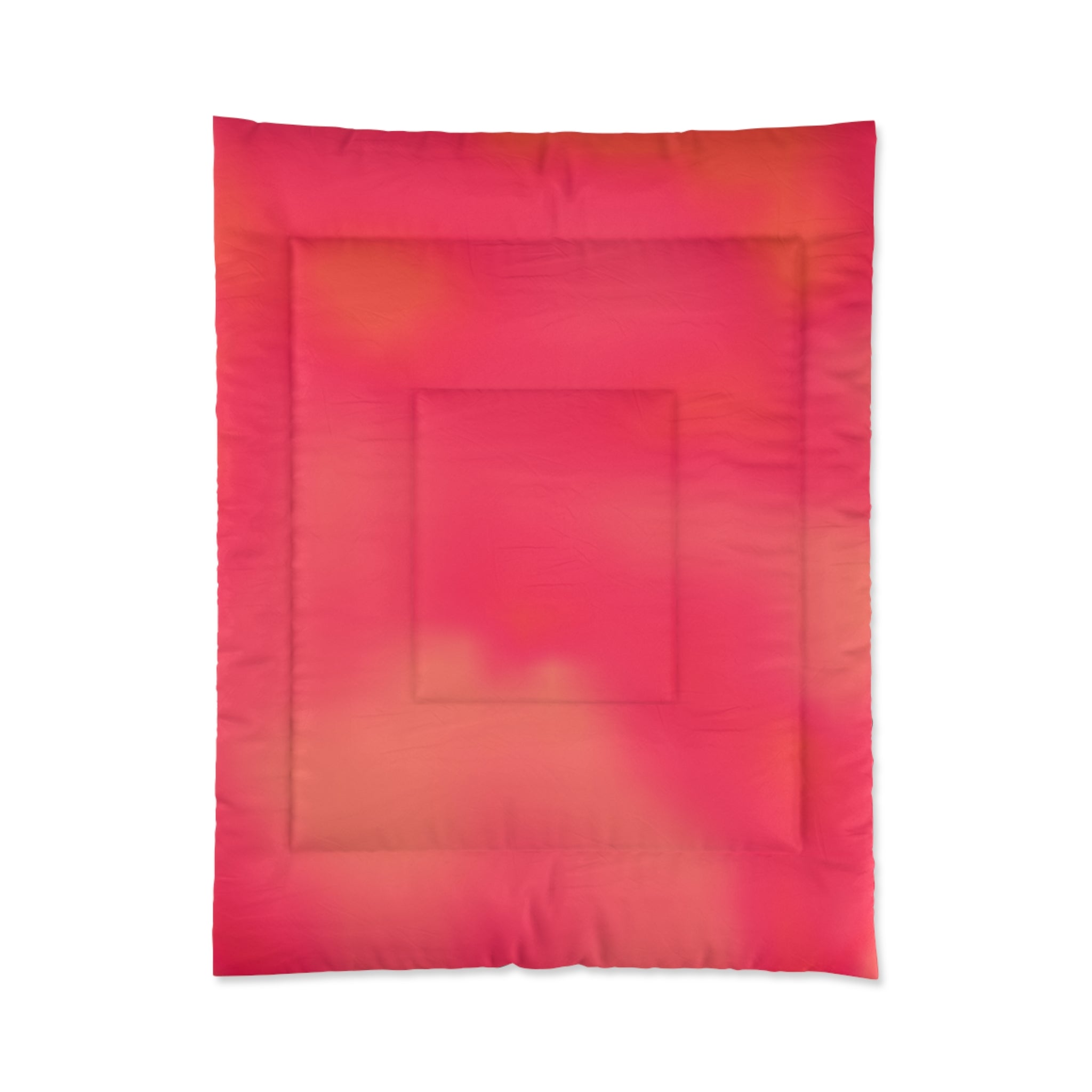 “The Skies Will Break For You, My Friend” Coral Ombre Comforter – Bright Pink Gradient Bedding