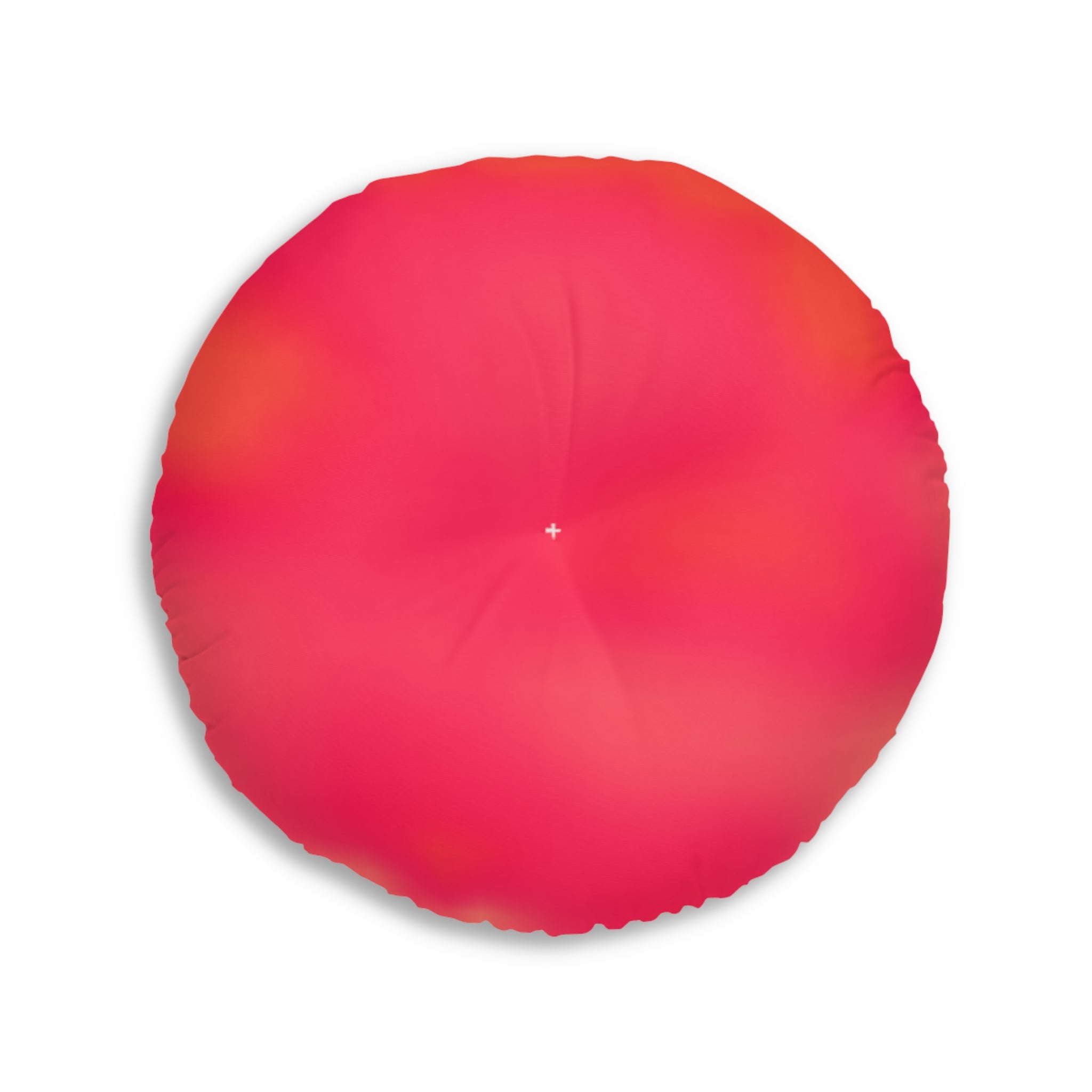 "The Skies Will Break For You, My Friend" Round Tufted Floor Pillow — Gradient Coral Pink Meditation Cushion