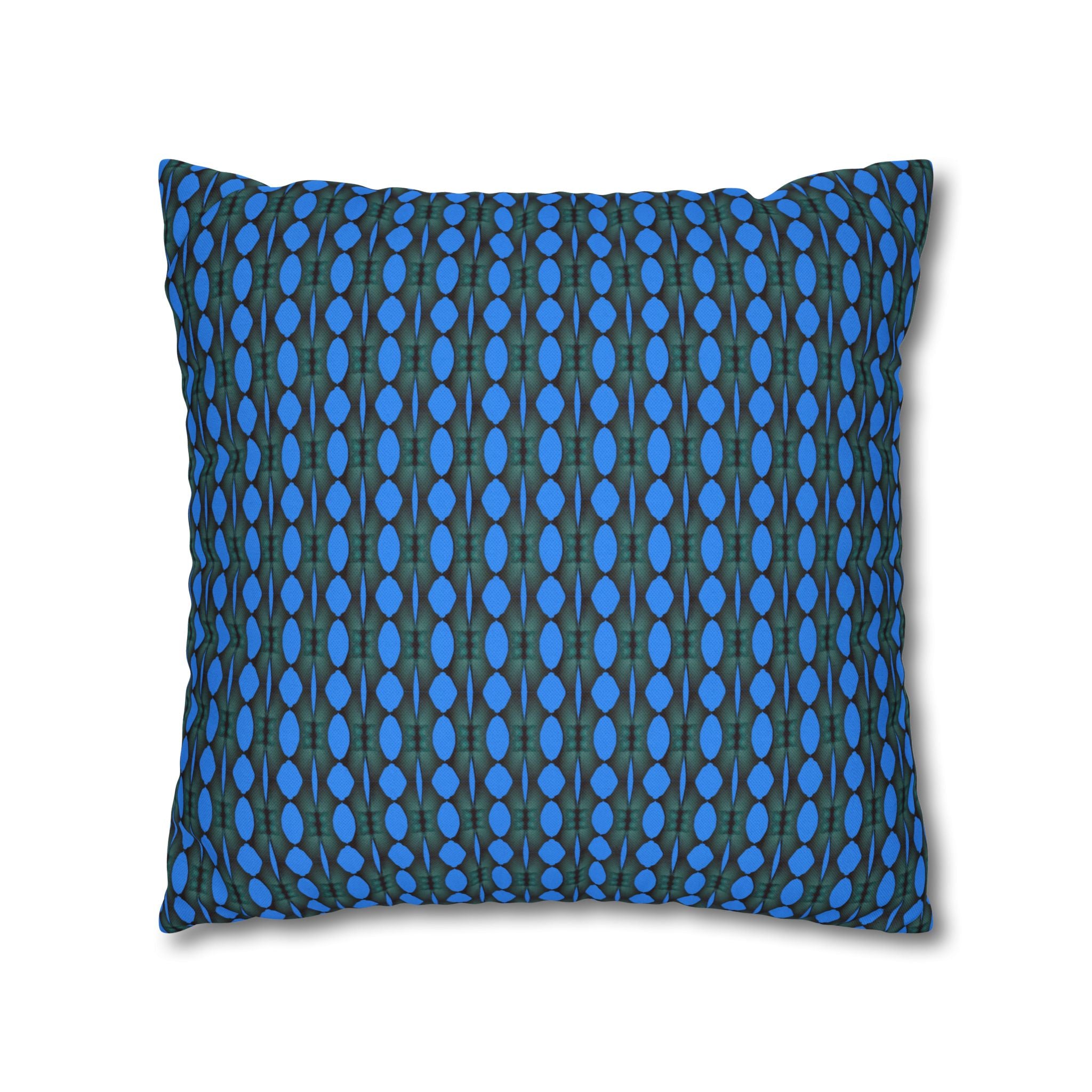 "Where Are We Going?" Green and Energy Blue Spun Polyester Square Pillowcase