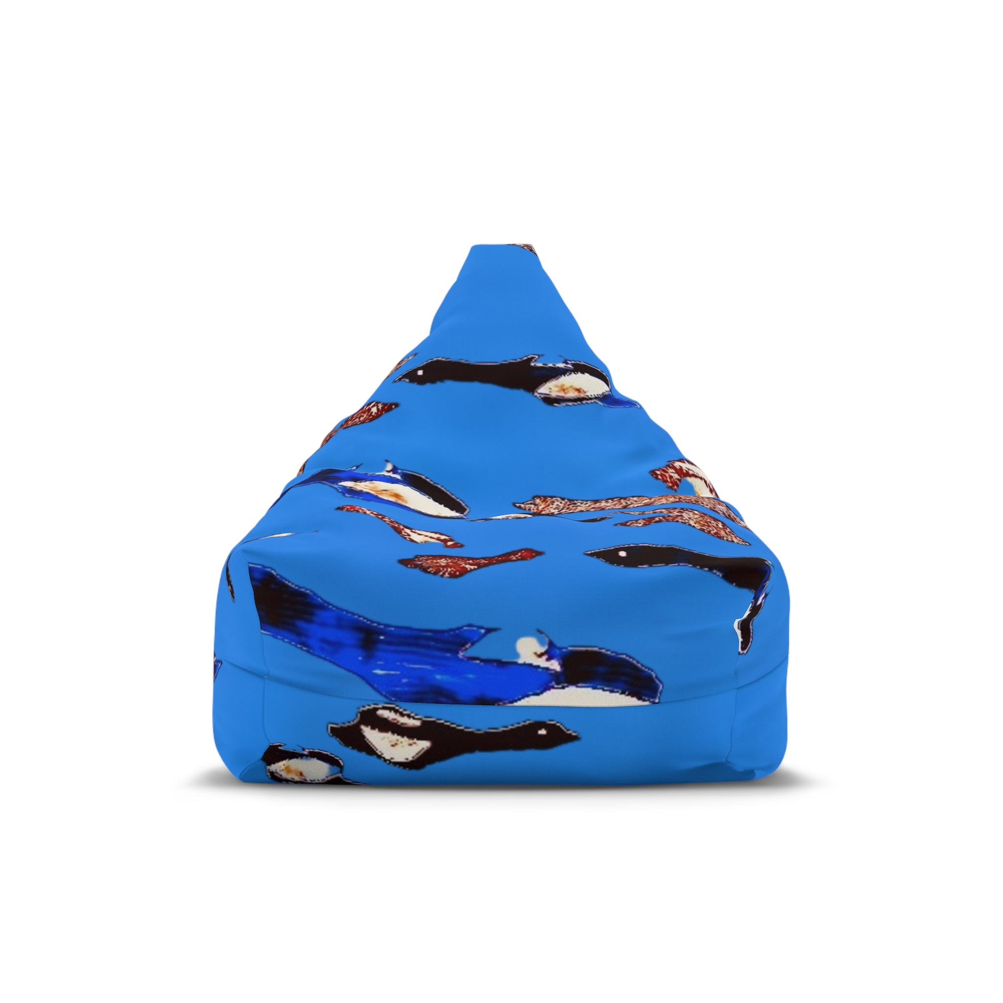 "Fly Me to the Moon" Bean Bag Cover — Blue Pattern Slipcover for Kids Room & Nursery
