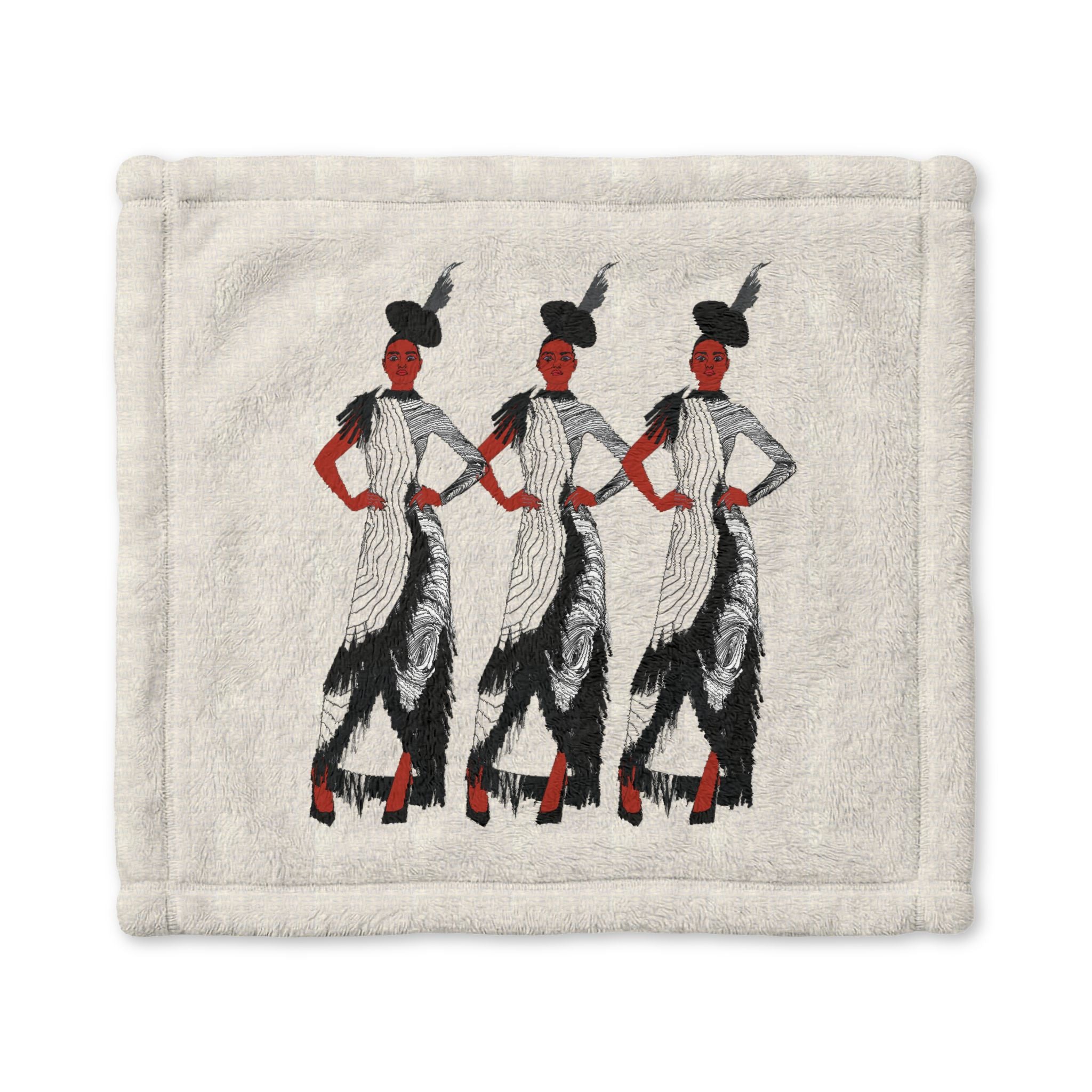 "Fierce Honey" Minky Lovey Blanket - Vintage Flapper Trio Illustration for Baby