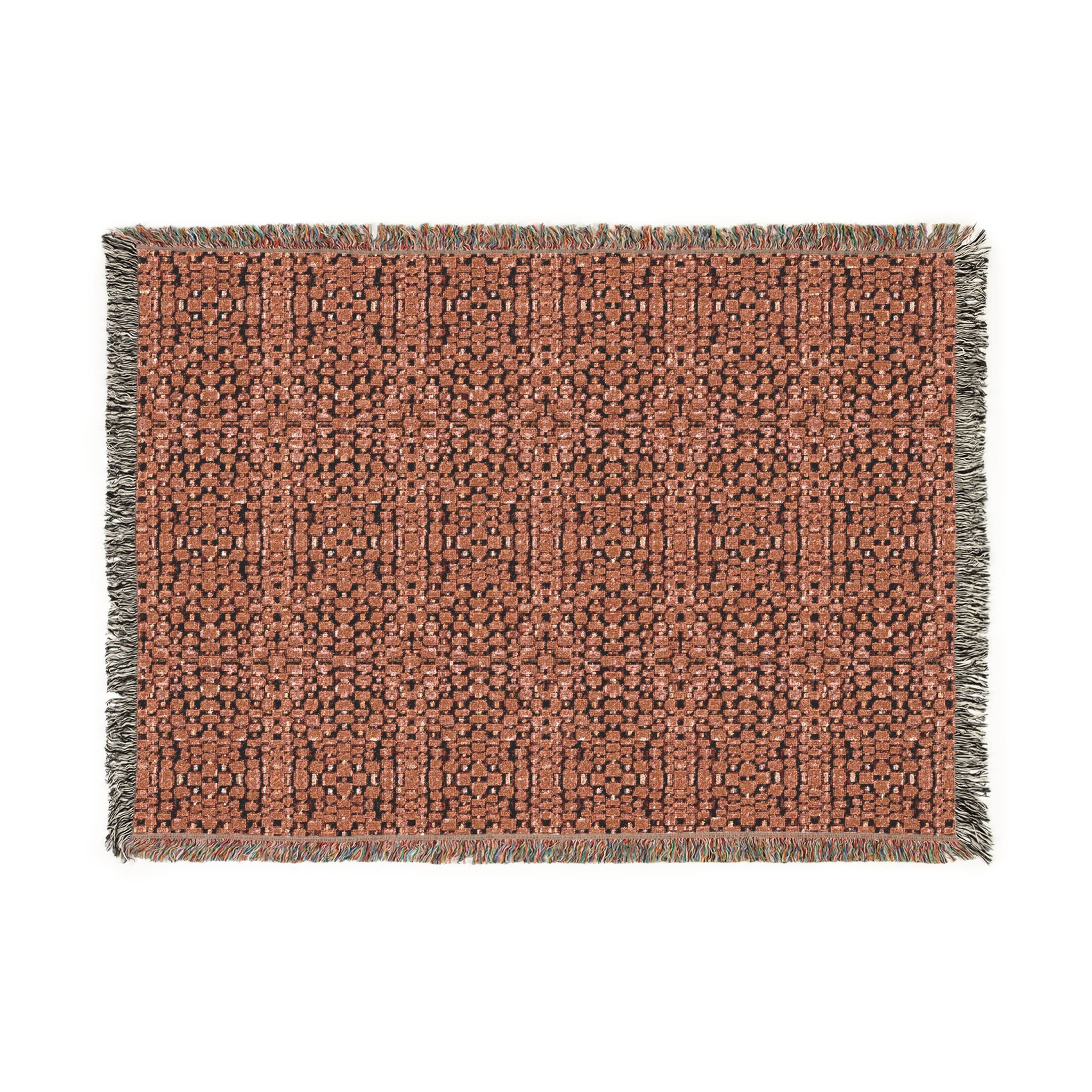 "Japanese Cherry Blossom" Rustic Woven Patterned Blanket - Cozy Textured Throw for Living Room & Cabin Decor