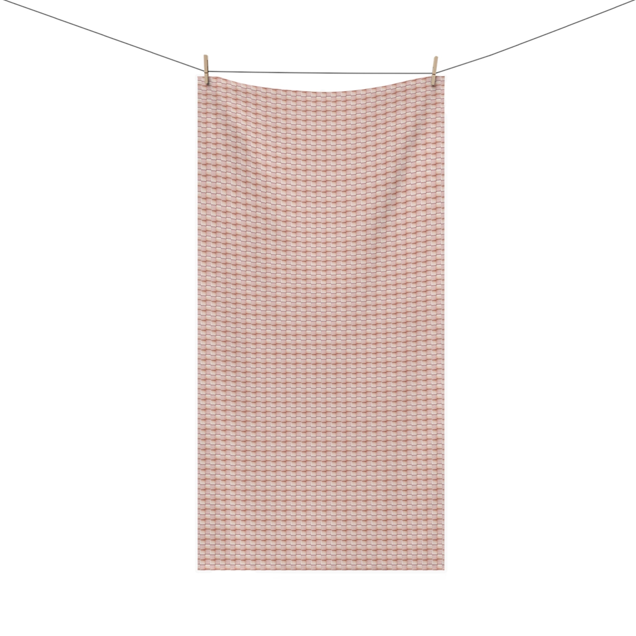 "Grandma Rose" Blush Waffle Cotton Towel — Soft Mink-Cotton Bath & Spa Towel