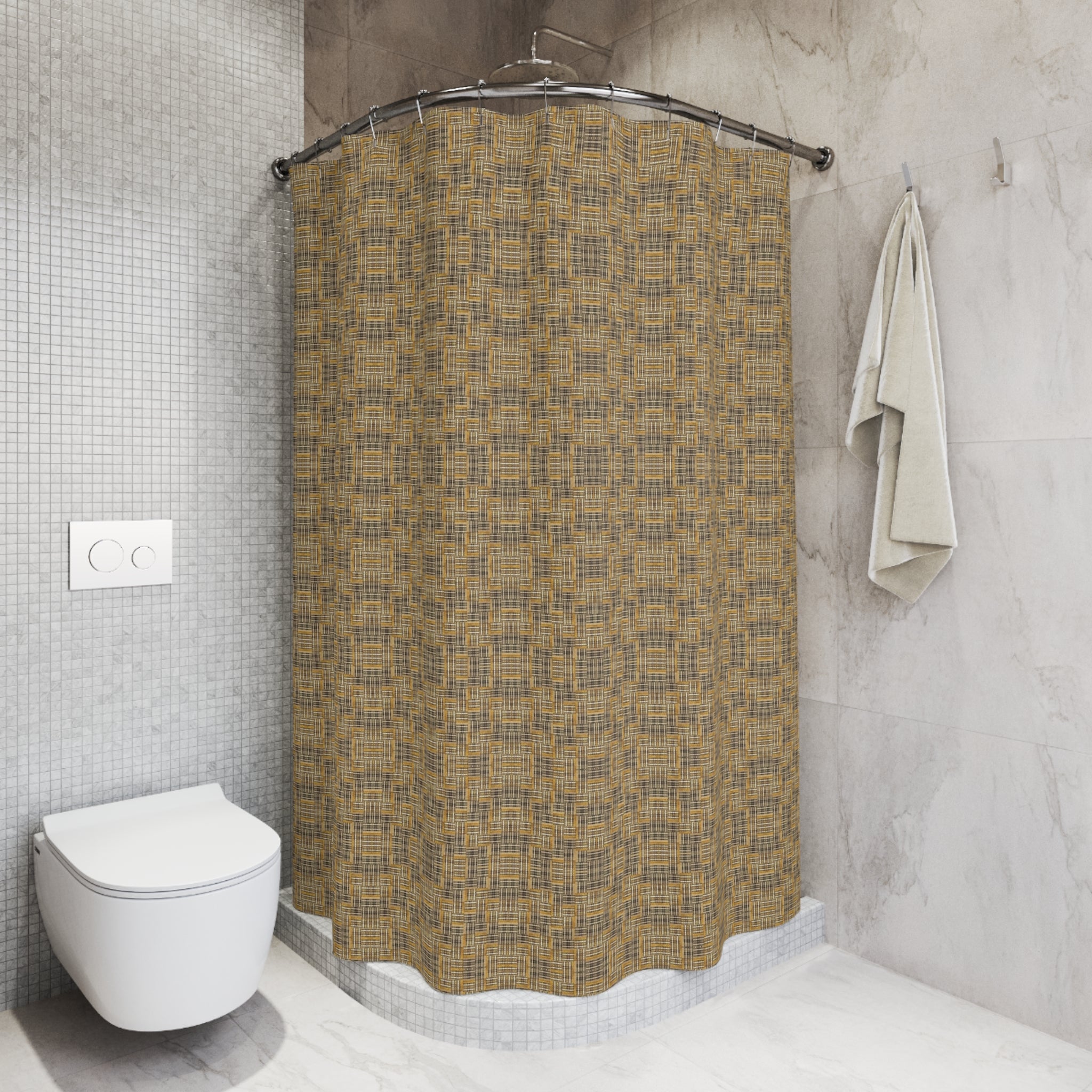 "All Things Fall Apart" Boho Coral Leopard Shower Curtain — Bold Animal Print Bathroom Decor
