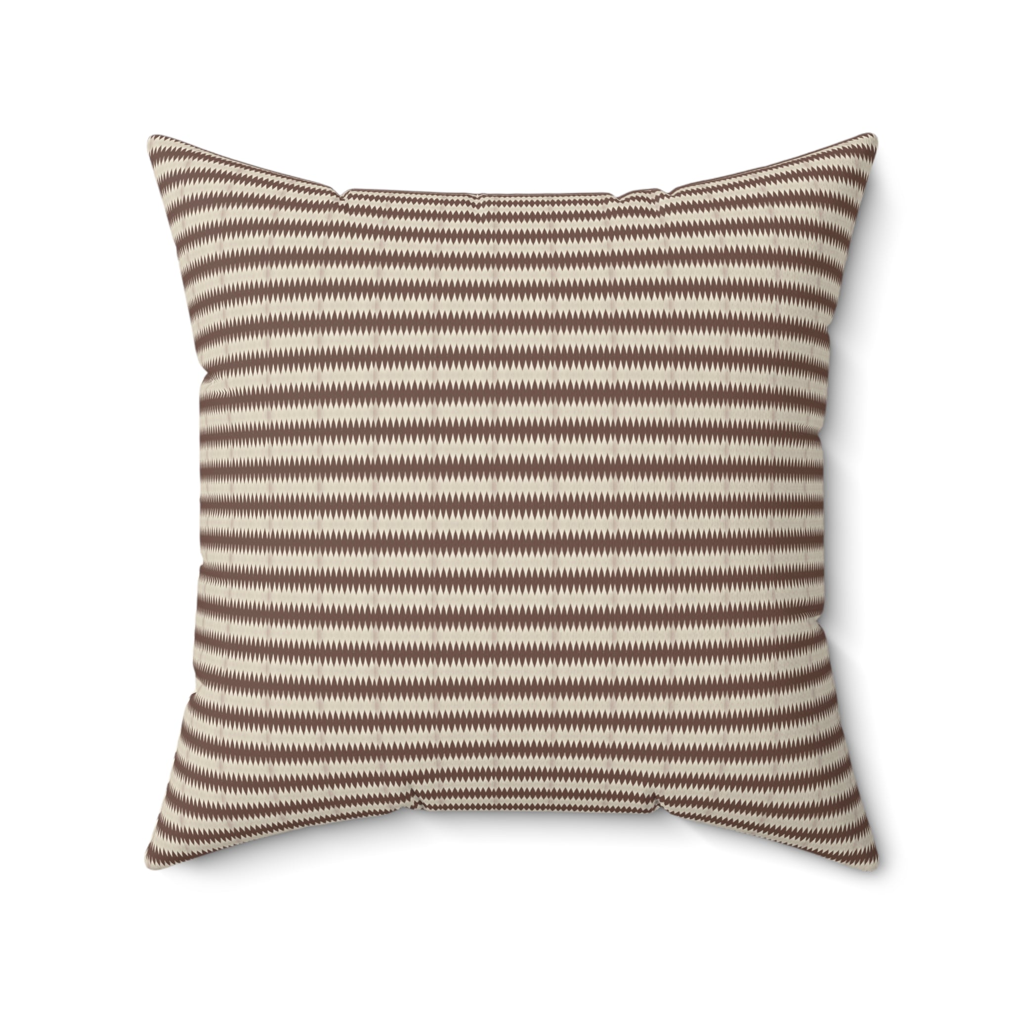 "Mississippi Morning" Striped Brown and Beige Square Pillow — Cozy Neutral Home Decor Cushion