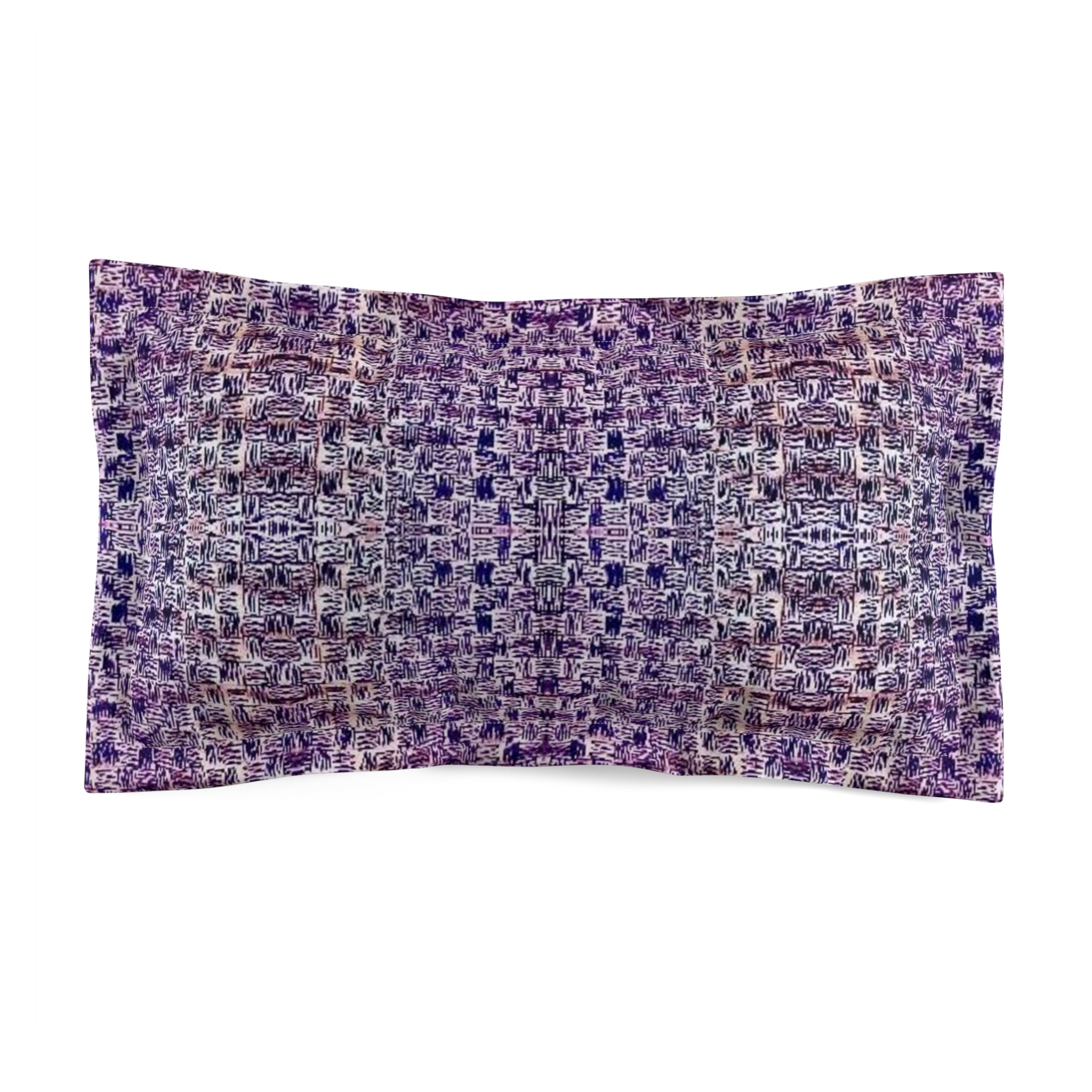 "Pauline, My Love" Purple Mosaic Microfiber Pillow Sham — Boho Textured Decorative Pillowcase