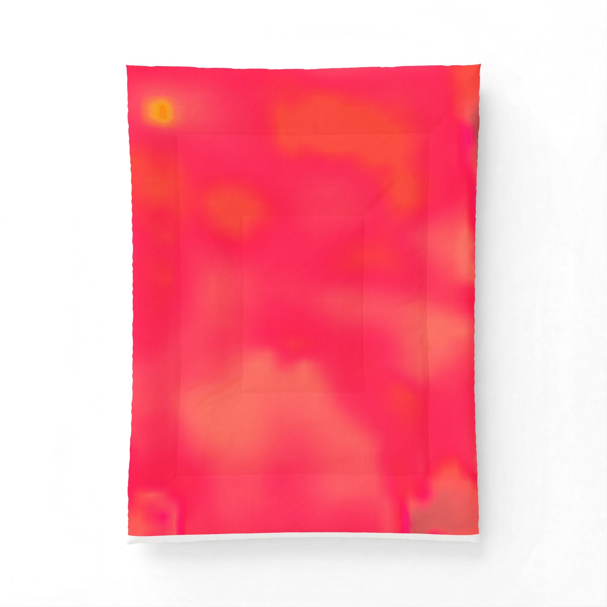 "The Skies Will Break For You, My Friend" Cotton Comforter — Coral Ombre Cotton Comforter (Bright Red to Peach Gradient)