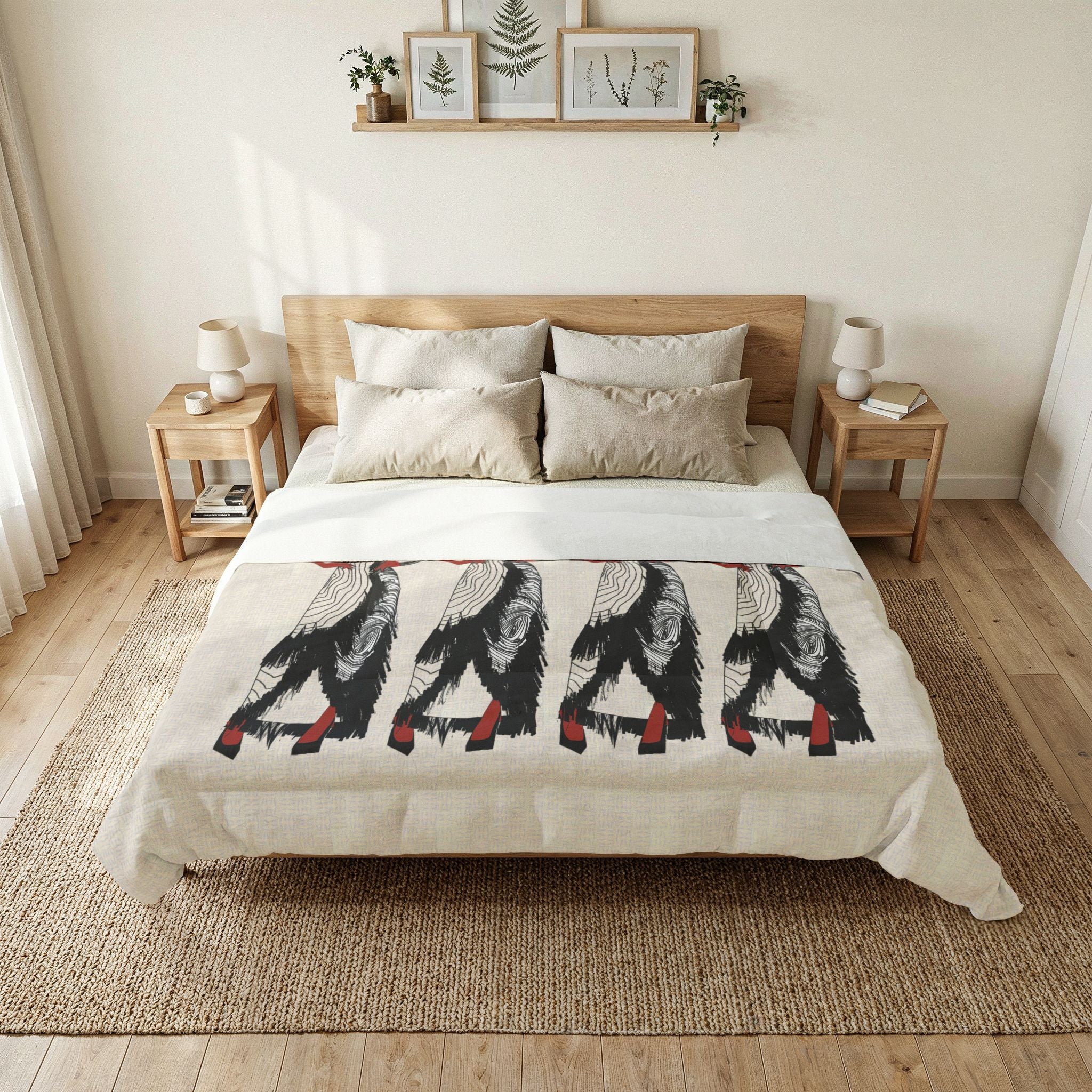 "Fierce Honey" Art Deco Fashion Cotton Comforter – Vintage - Model Design