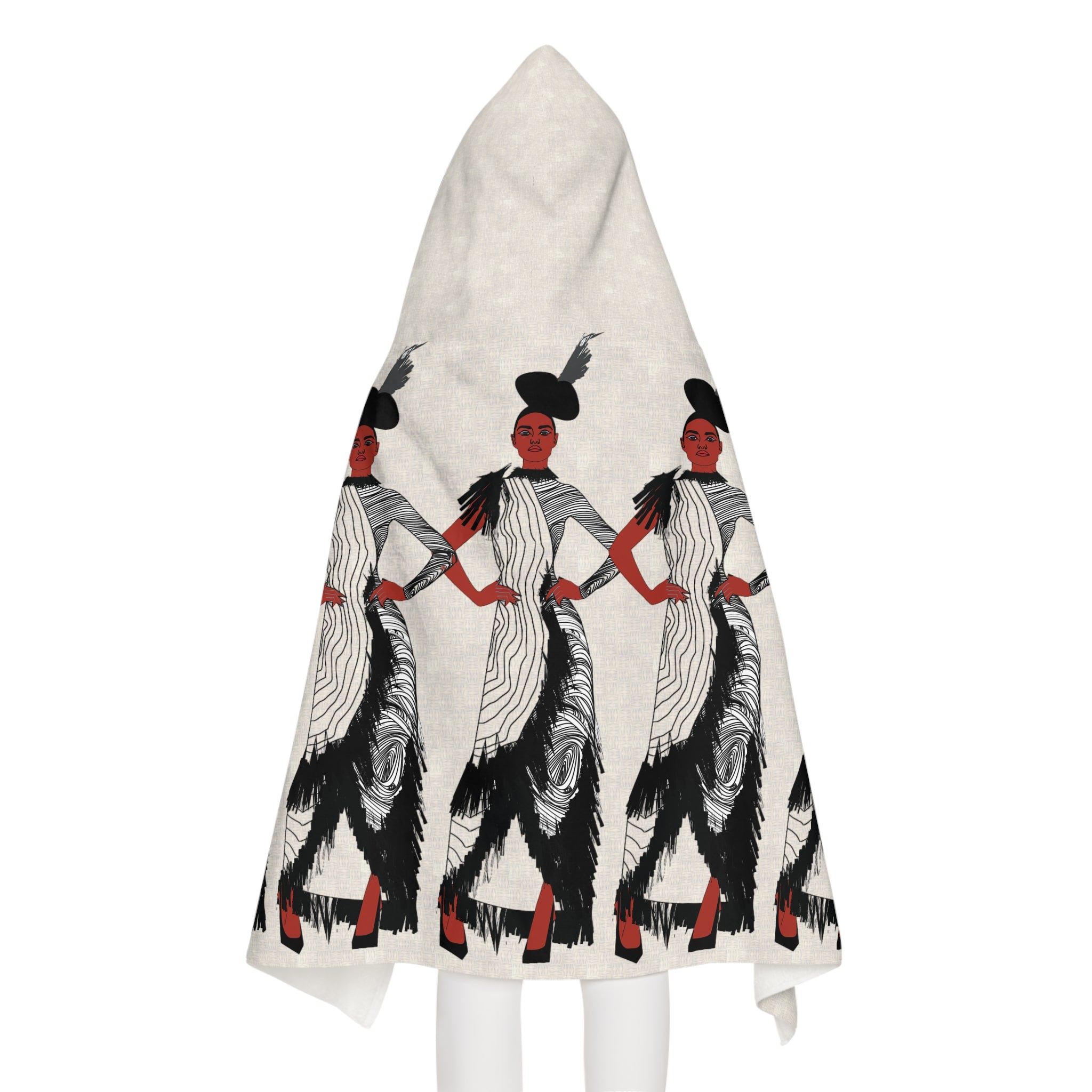 "Fierce Honey" Hooded Towel — Retro Flapper Girls Pattern