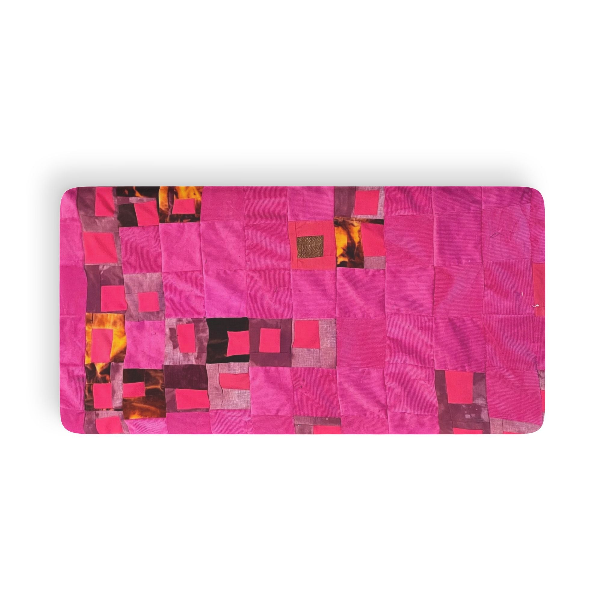 "Lela" Pink Geometric Patchwork Fitted Sheet — Vibrant Abstract All-Over Print