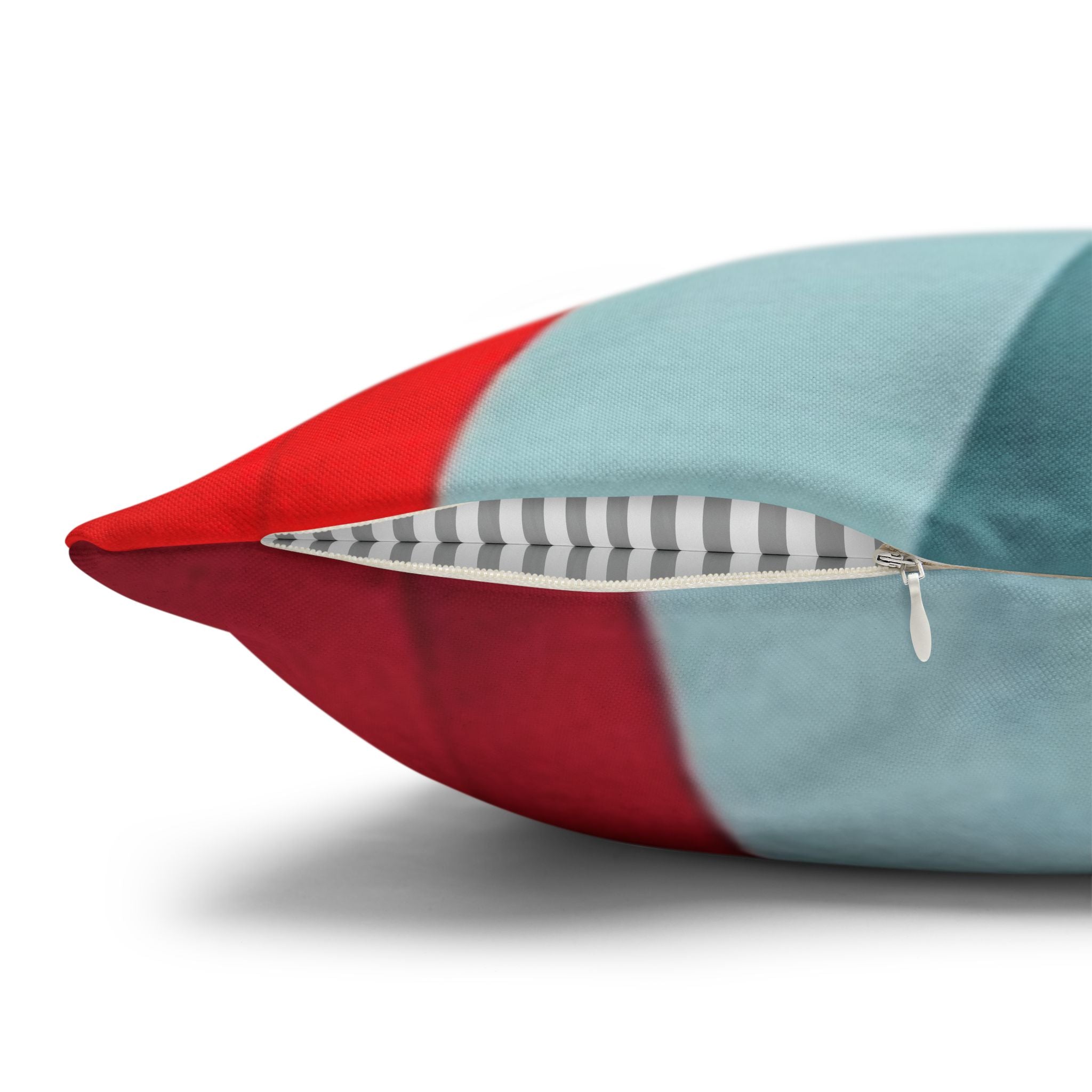 "Samuel" Abstract Geometric Accent Pillowcase — Bold Red & Teal Modern Throw Pillow