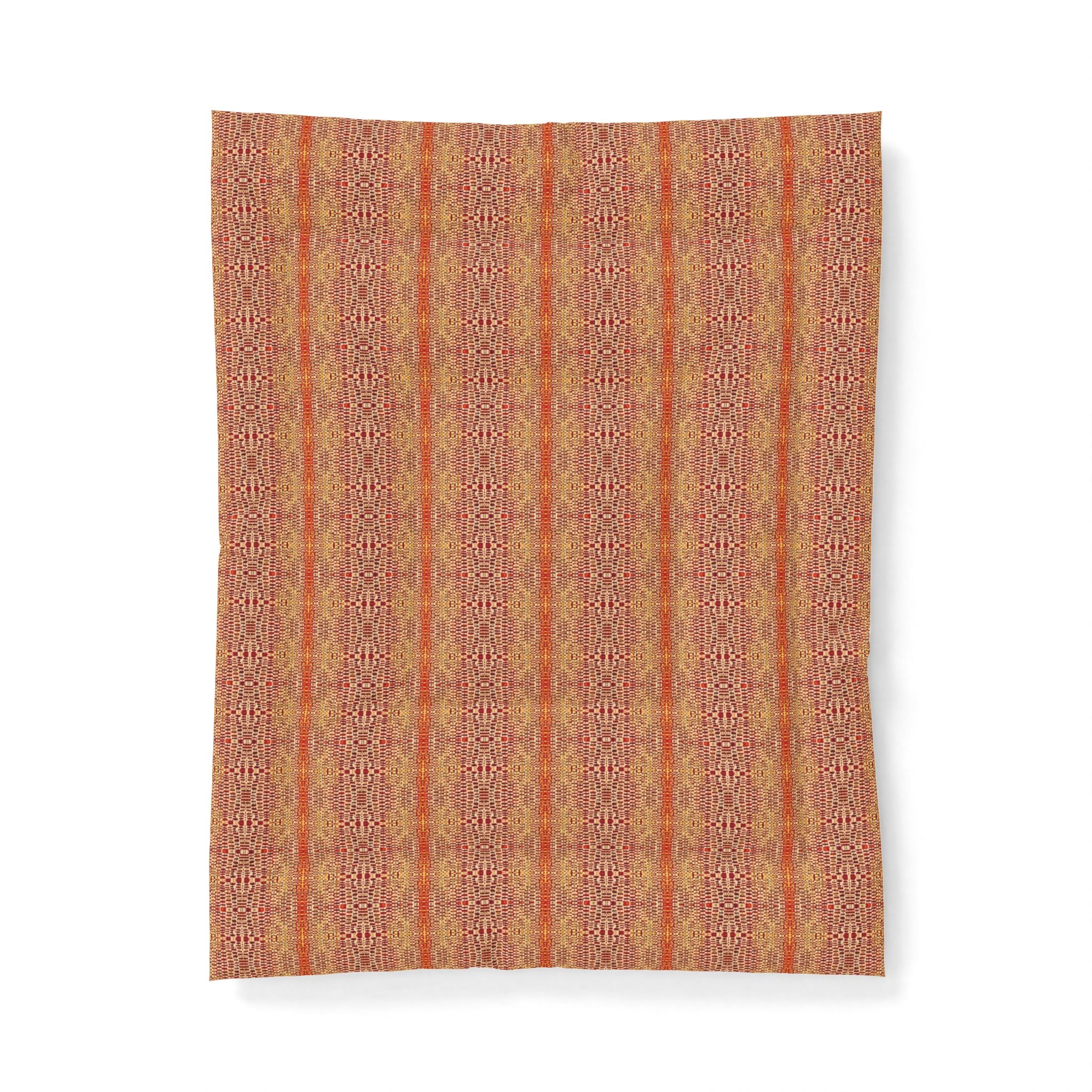 "Queen Mother" Gold Bronze Regal Boho Striped Cotton Comforter — Warm Earthtone Tribal Pattern
