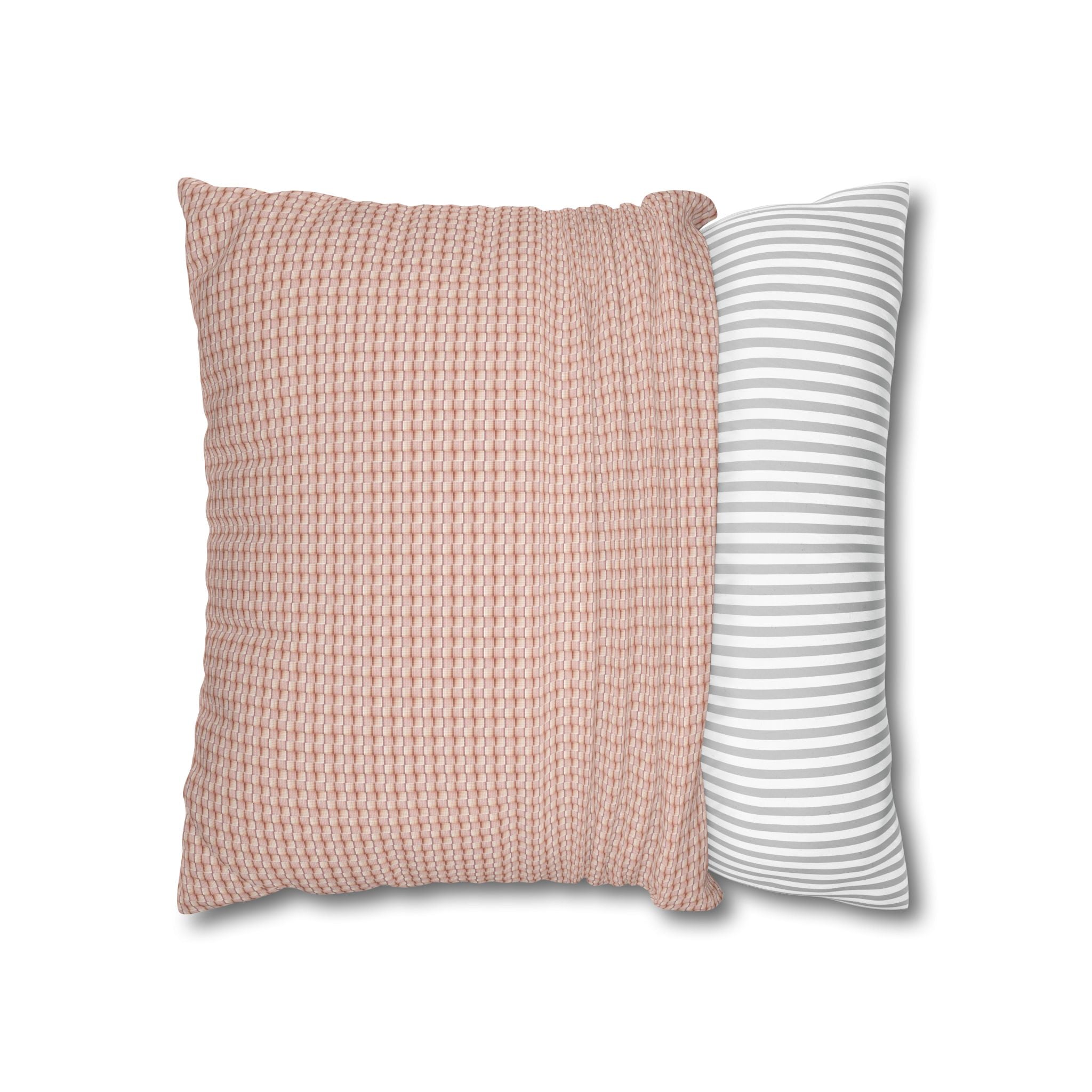 "Grandma Rose" Blush Waffle Knit Faux Suede Square Pillowcase