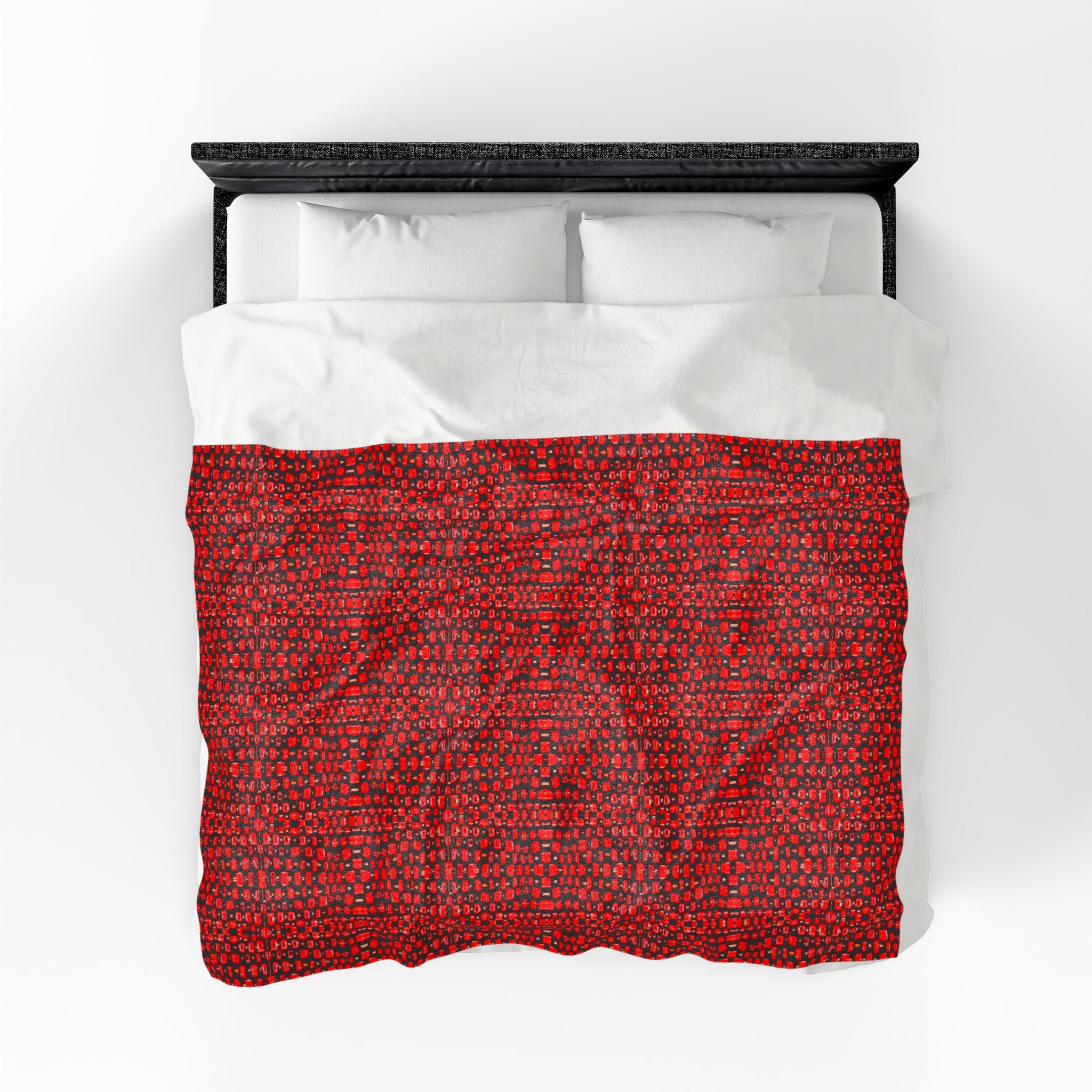 "Japanese Cherry Blossom" Red Berry Velvet Plush Blanket — Cozy Holiday Throw