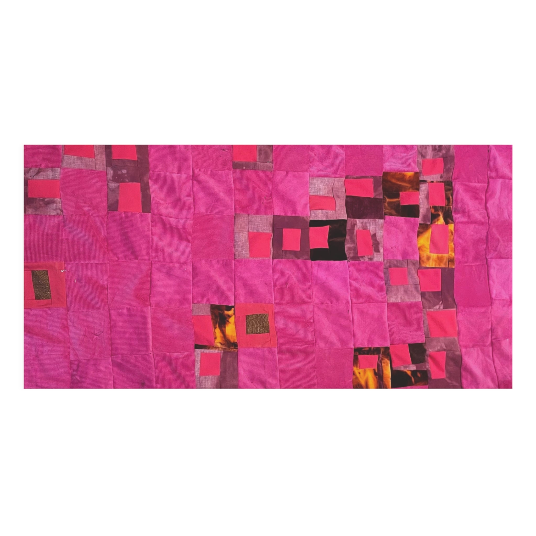 "Lela" Pink Mosaic Mink-Cotton Towel — Soft Plush Beach & Bath Towel