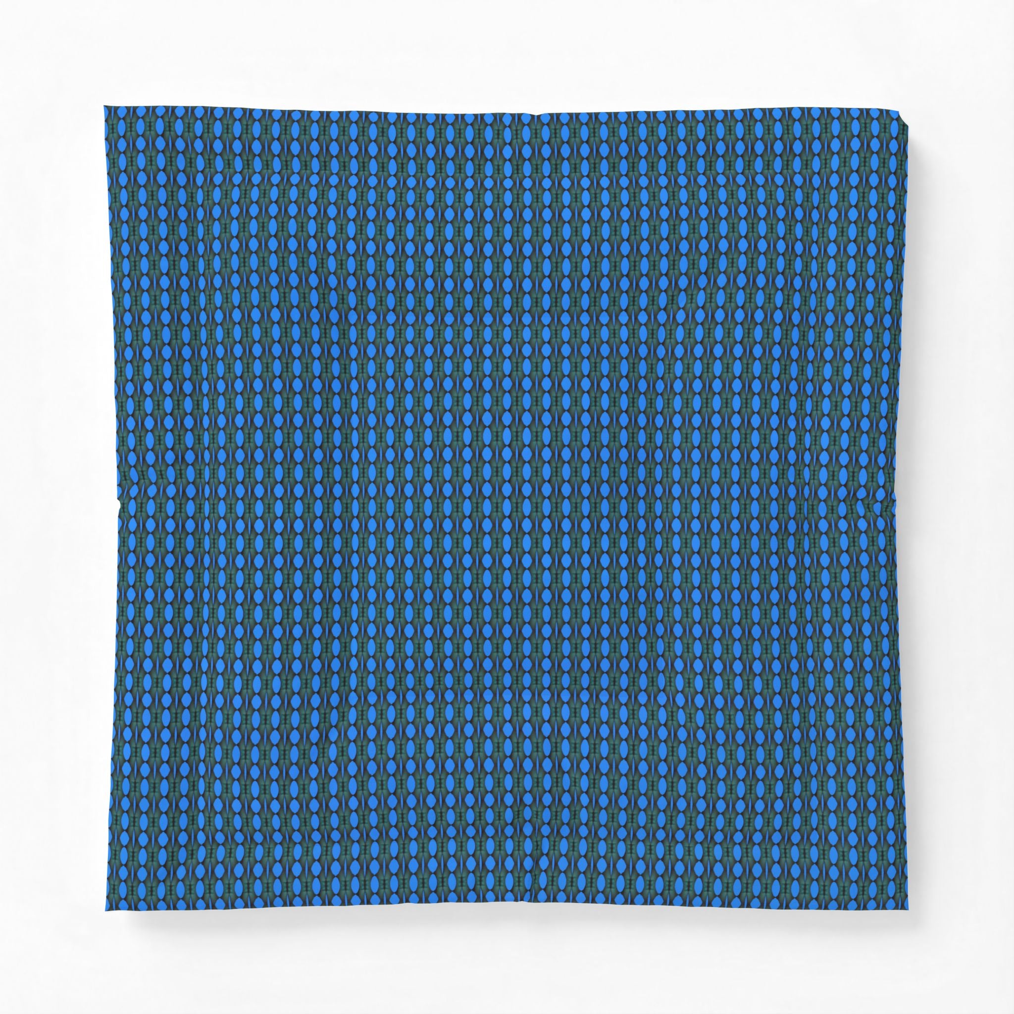 "Where Are We Going?" Blue Geometric Cotton Comforter – Modern Dot Pattern Bedspread