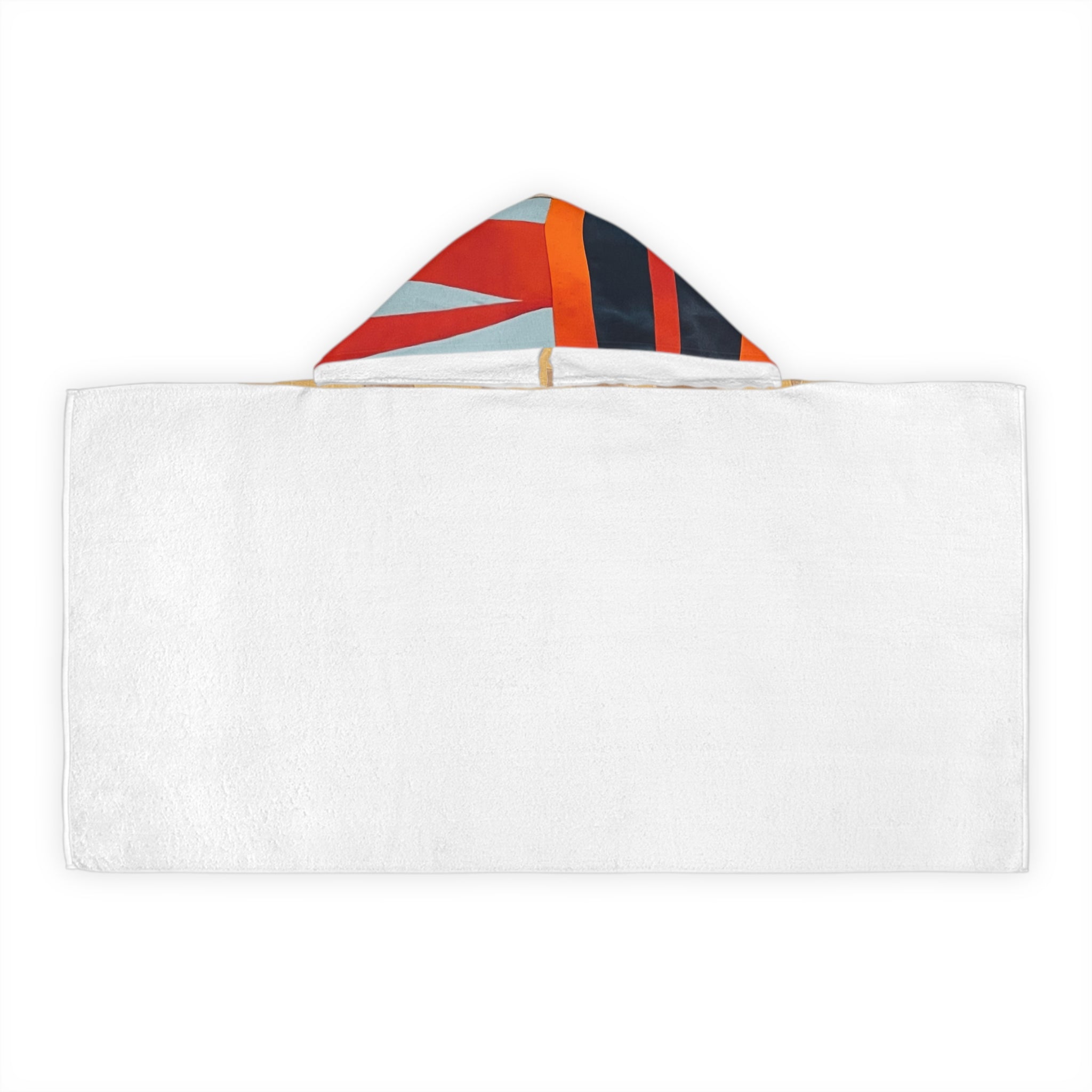 "Hannah and Samuel" Abstract Geometric Youth Hooded Towel – Colorful Stripes & Blocks