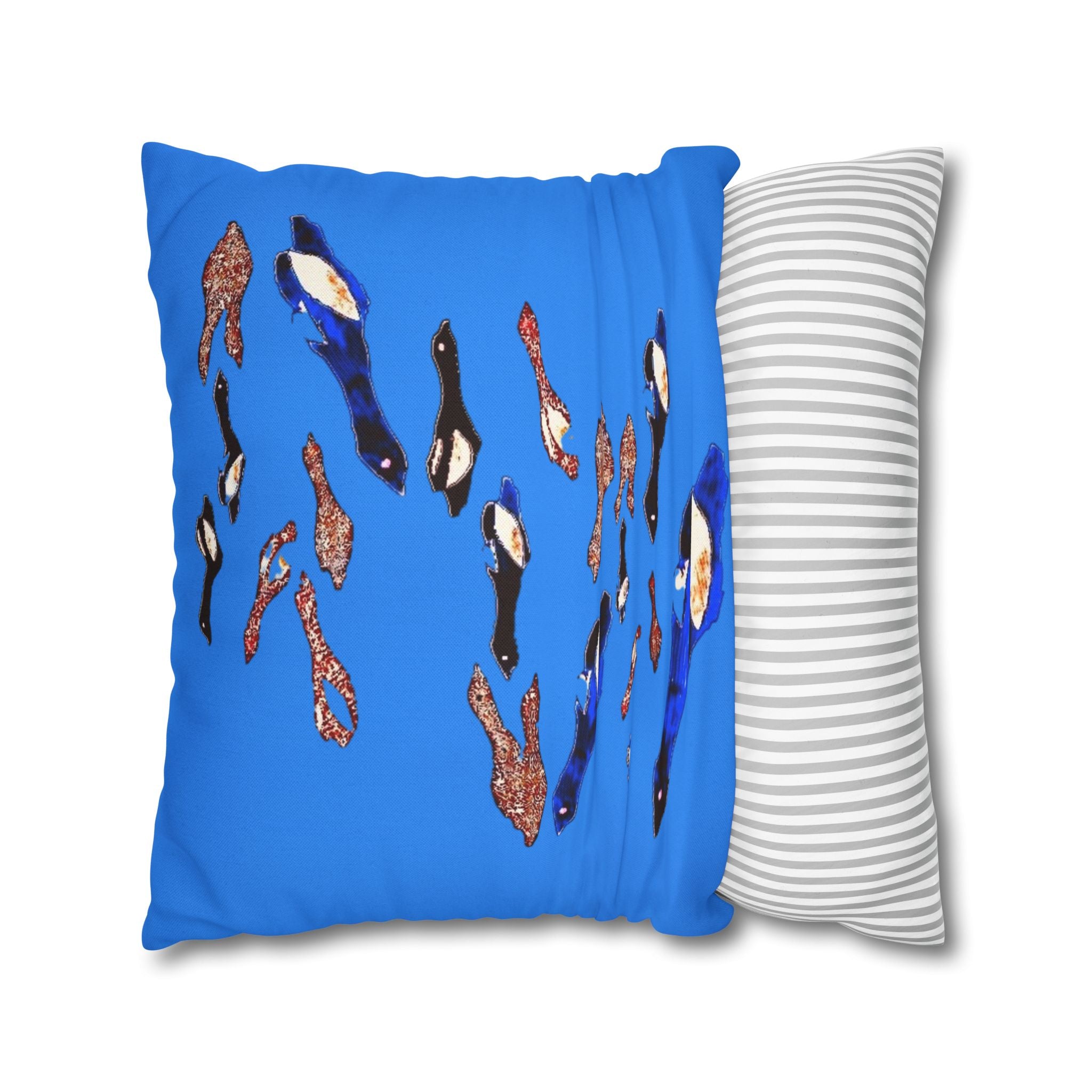 "Fly Me to the Moon" Blue Birds Decorative Pillowcase — Marine Life Throw Pillow Cover