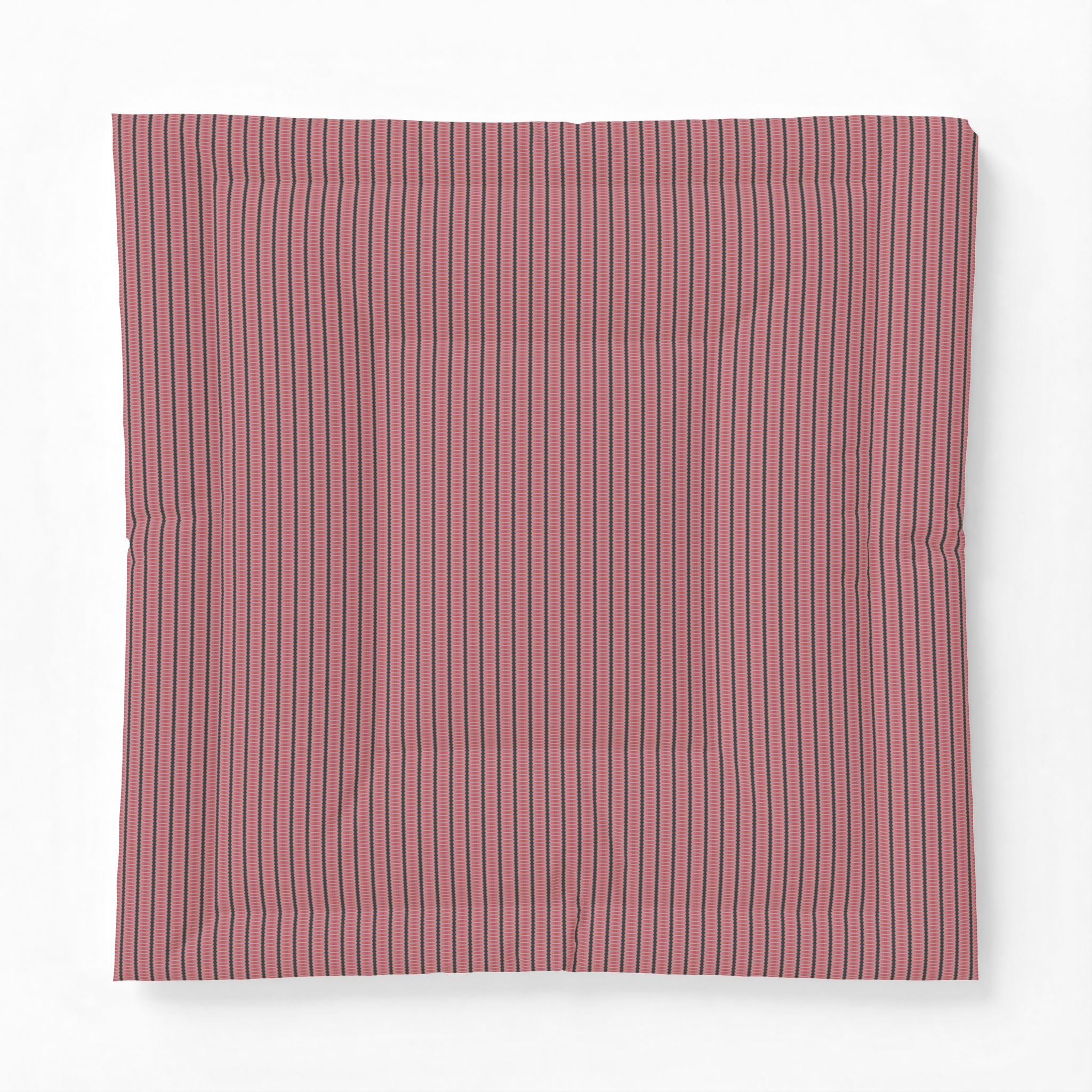 "The Nike of Samothrace" Striped Cotton Comforter — Rose & Charcoal Minimalist Bedding