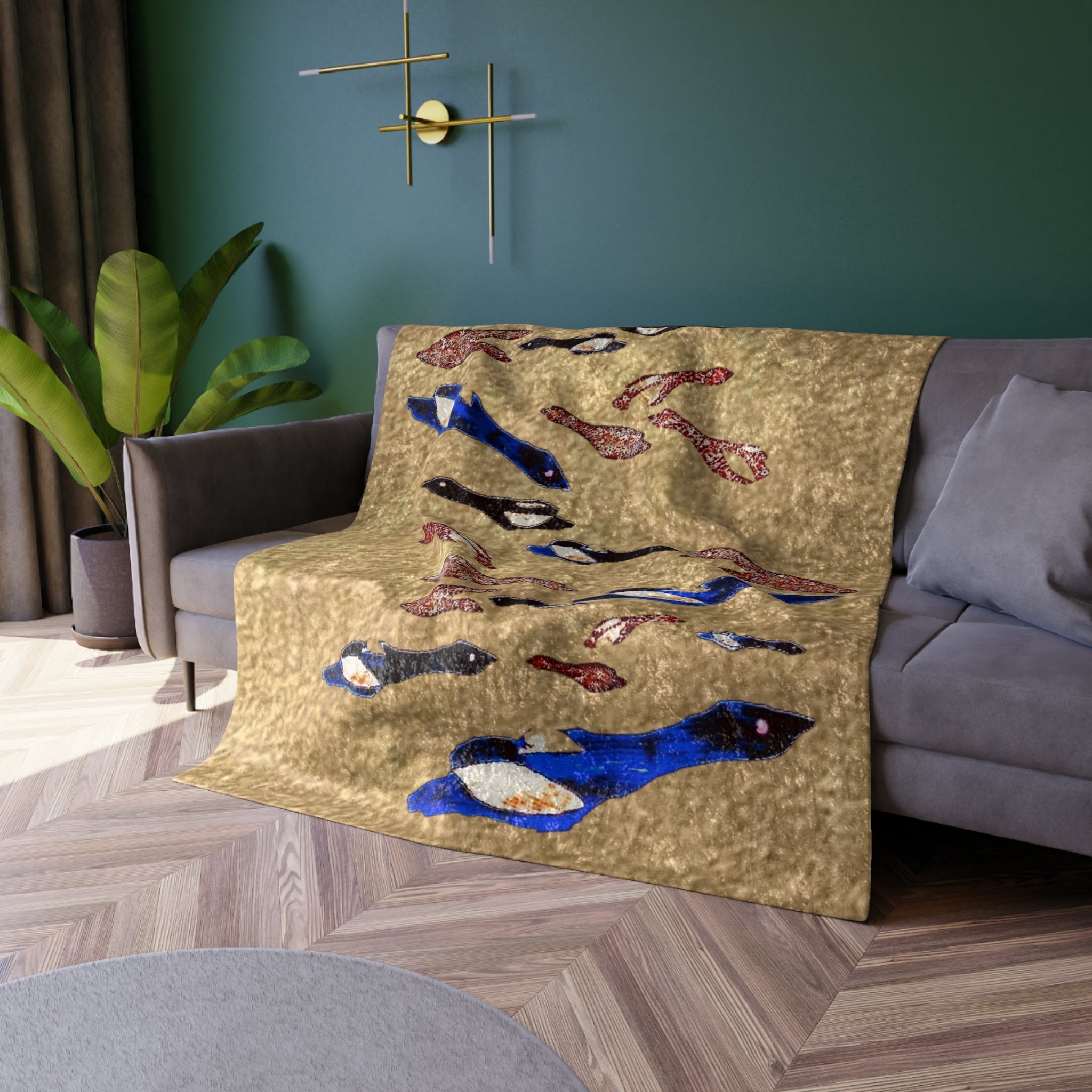 "Fly Me to the Moon" Crushed Velvet Blanket