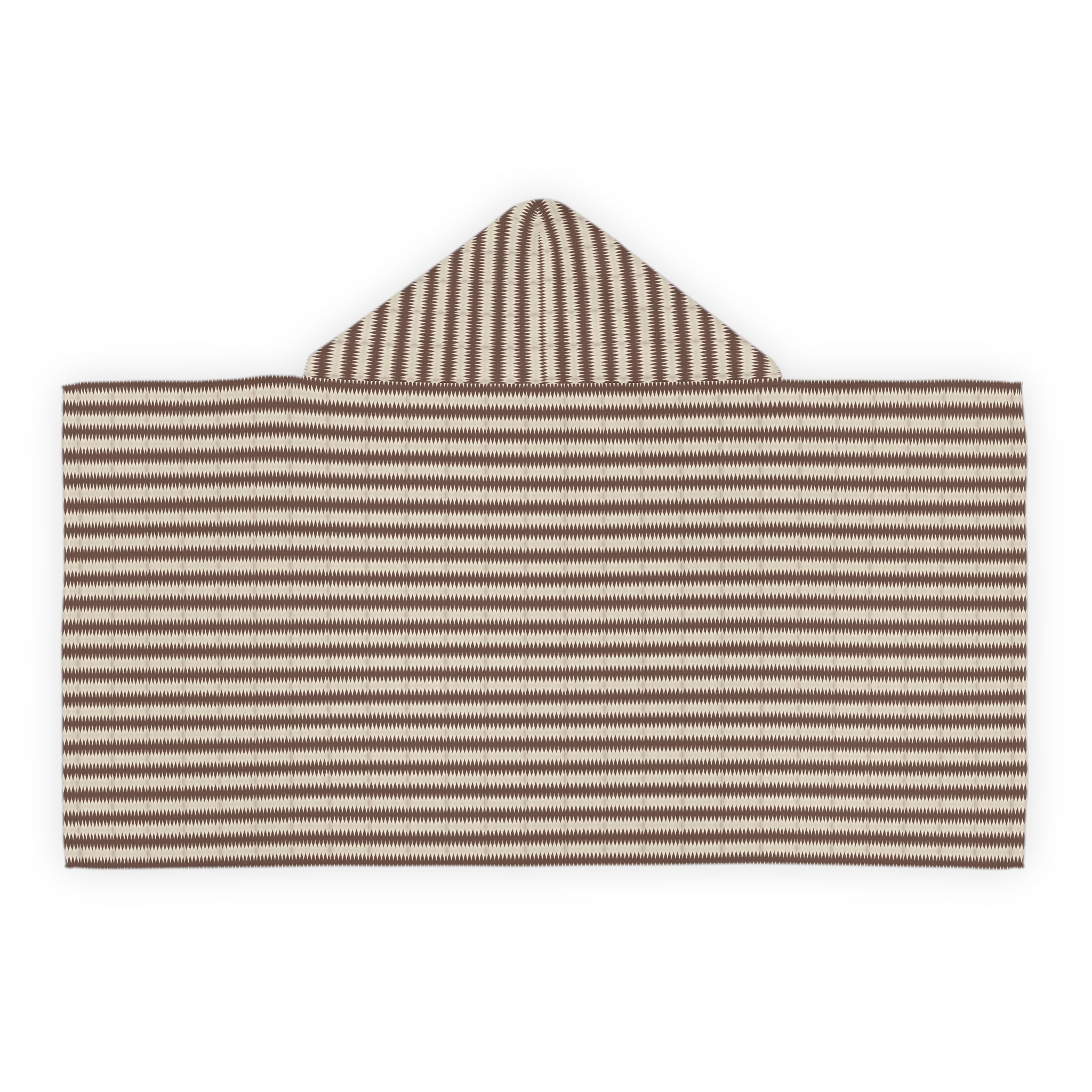 "Mississippi Morning" Striped Youth Hooded Towel — Cozy Brown & White Beach/Pool Poncho for Kids