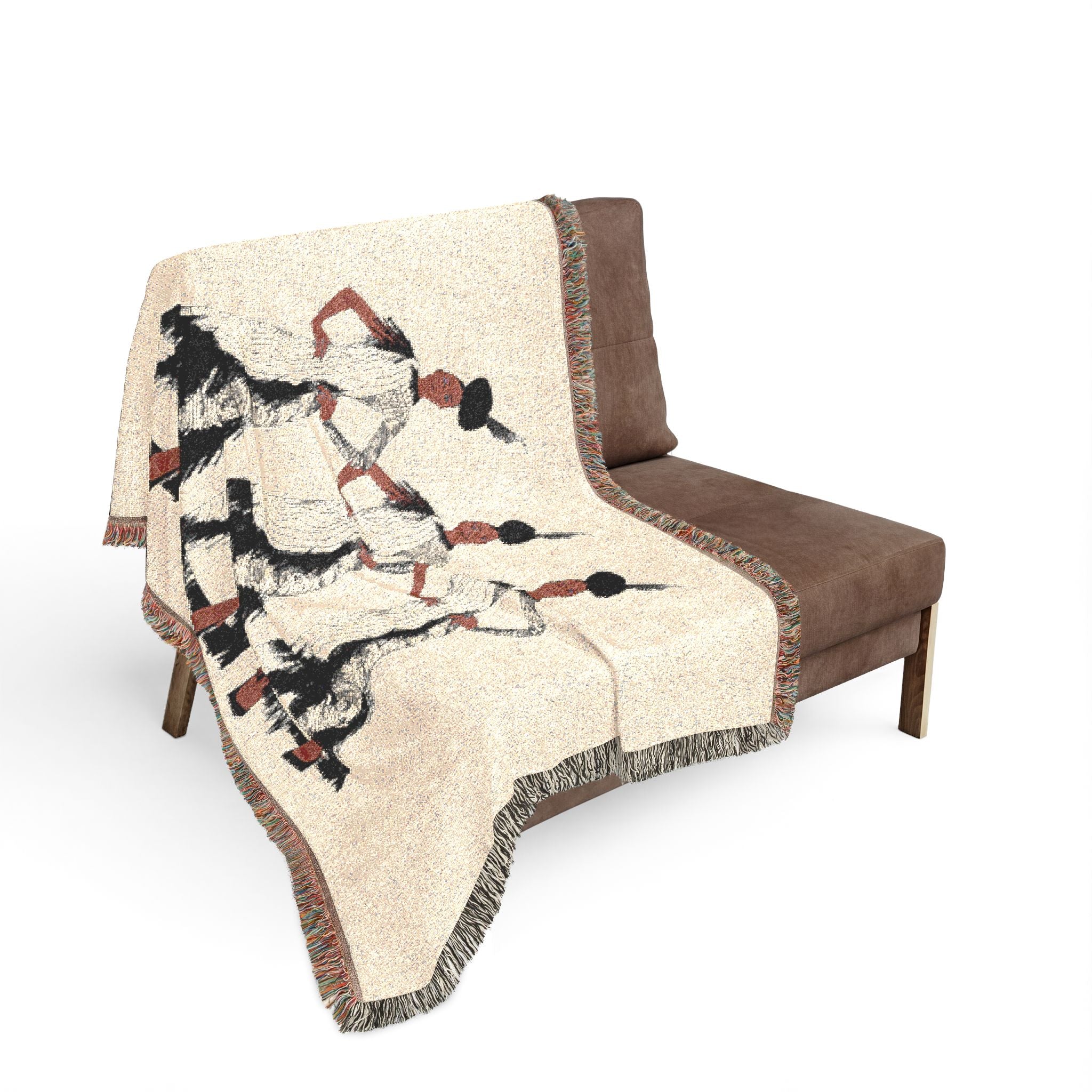"Fierce Honey" Art Deco Trio Woven Blanket — Vintage Jazz Era Dance Design