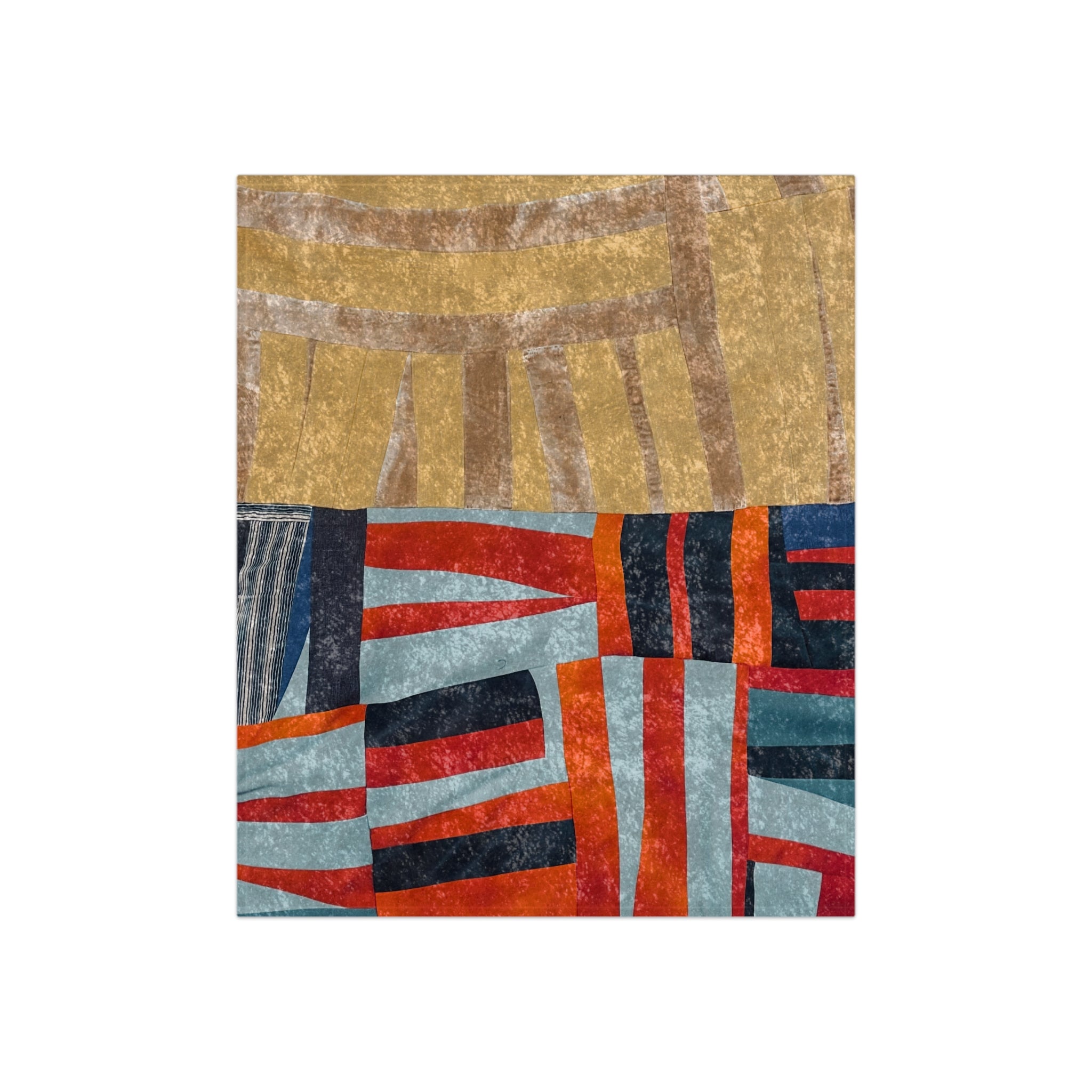 "Hannah and Samuel" Crushed Velvet Abstract Geometric Blanket — Luxe Throw for Living Room & Bedroom