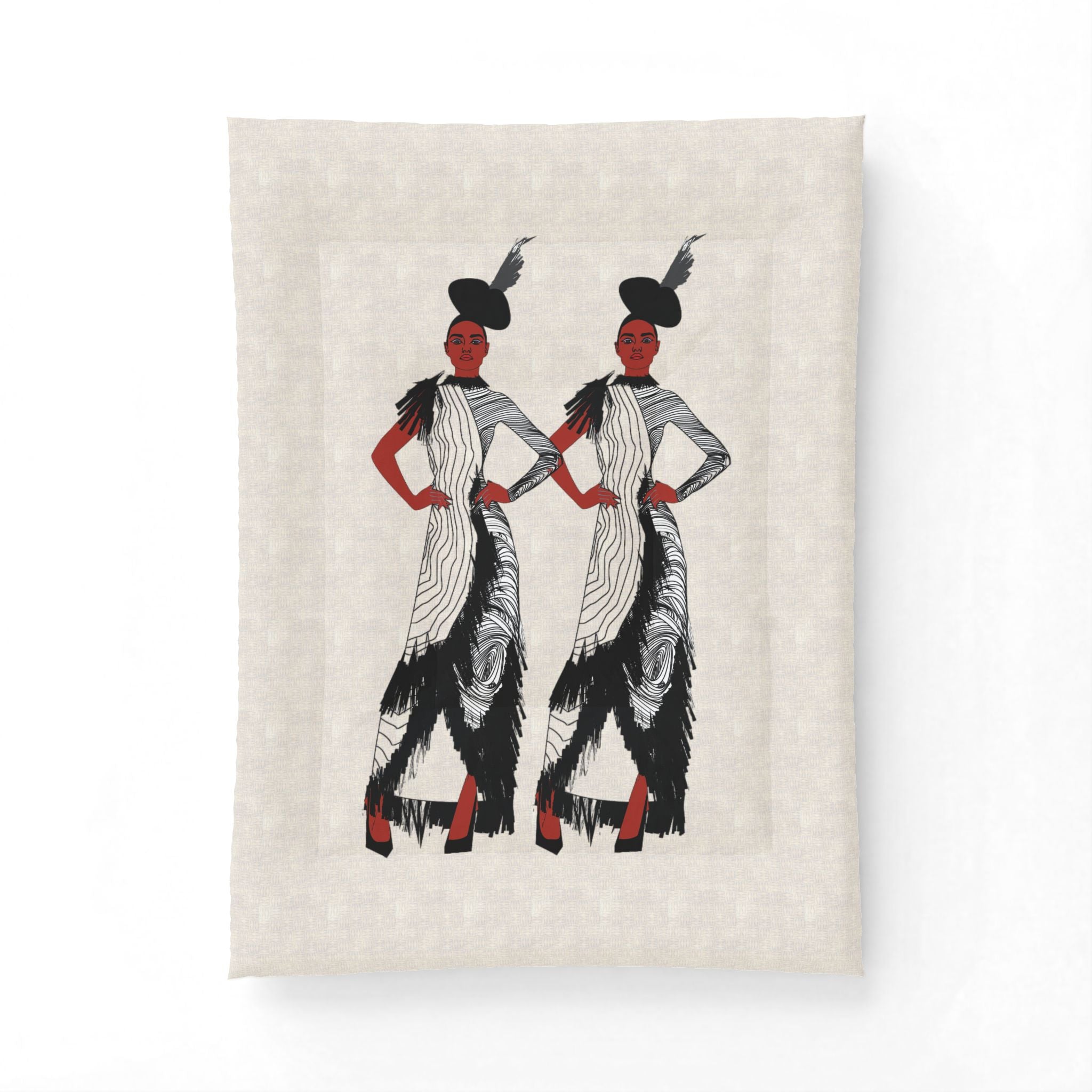 "Fierce Honey" Art Deco Fashion Cotton Comforter – Vintage - Model Design