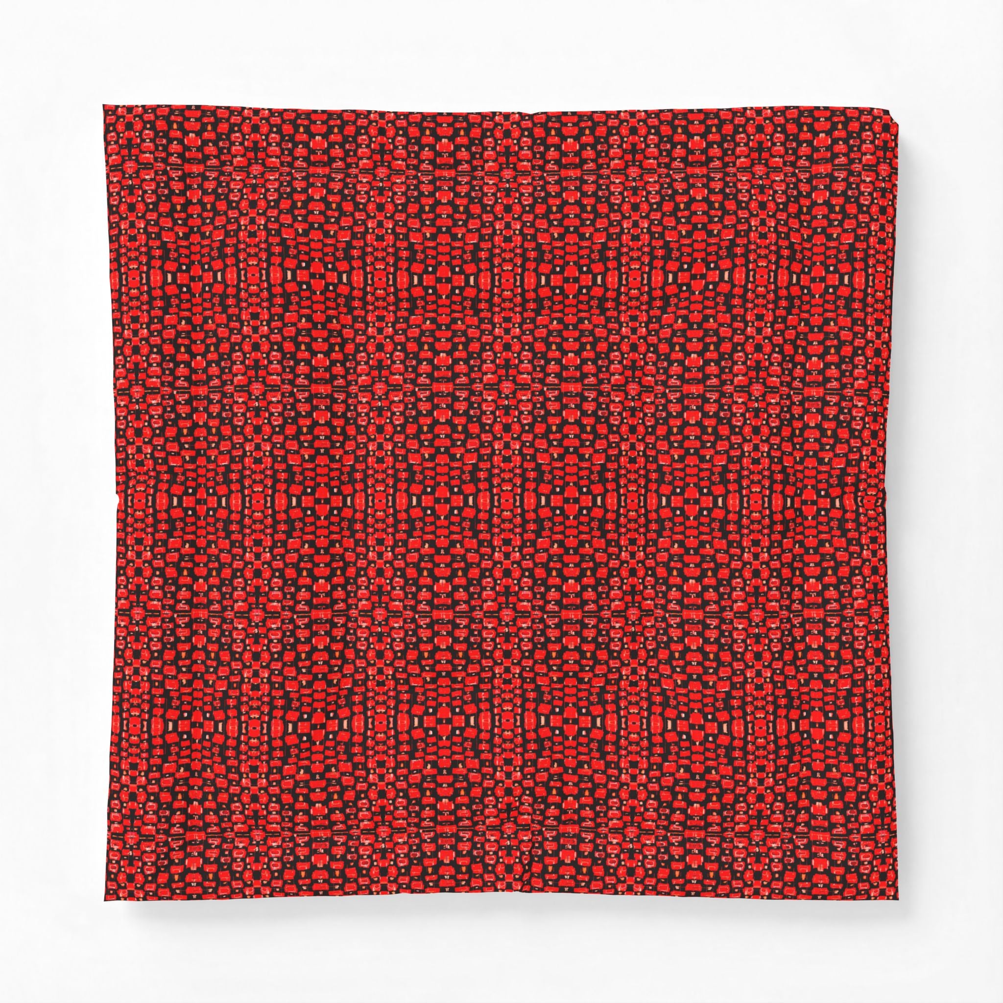 "Japanese Cherry Blossom" Red Dotted Quilt Coverlet — Cozy Geometric Cotton Comforter