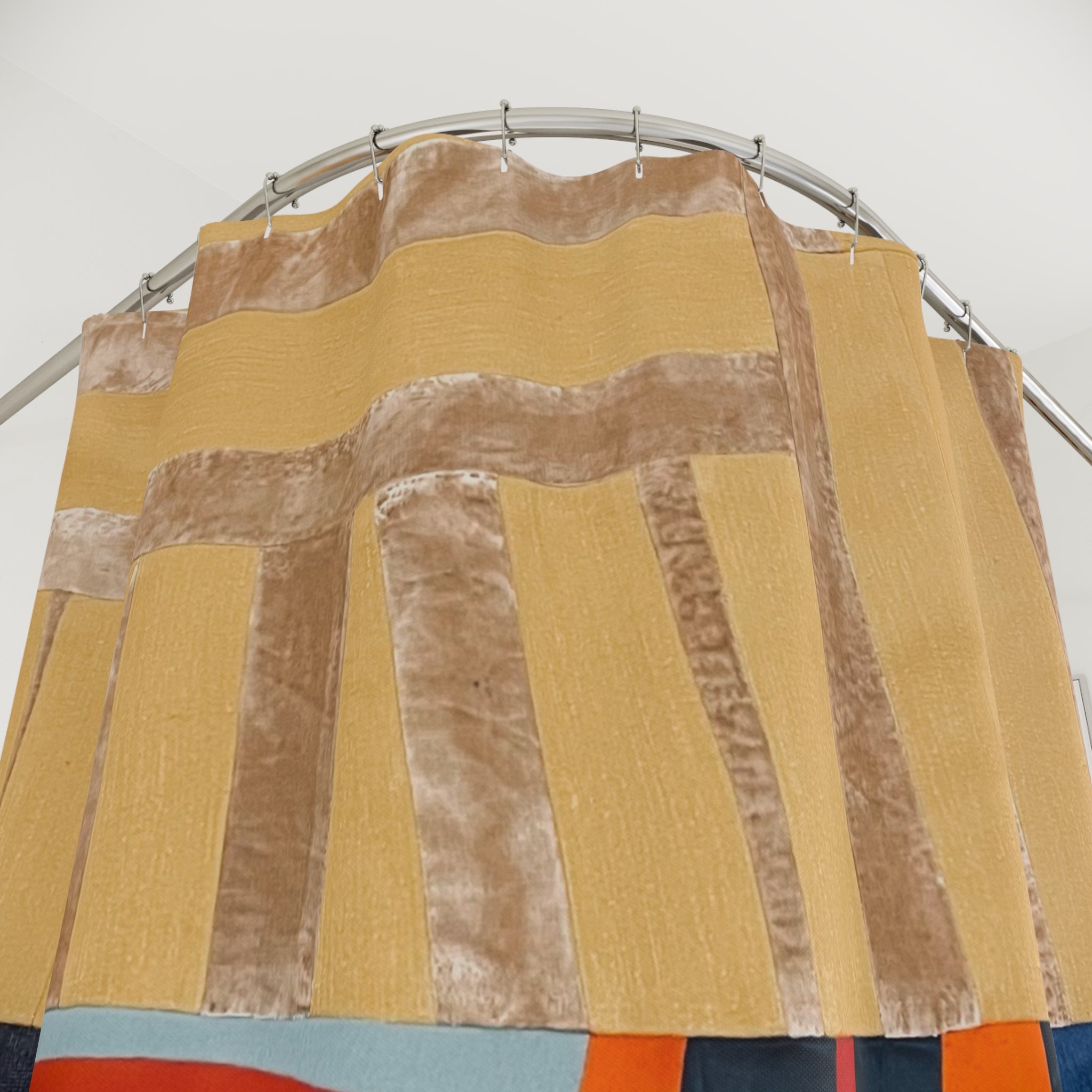 "Hannah and Samuel" Abstract Geometric Shower Curtain — Modern Mid-Century Inspired Bathroom Art